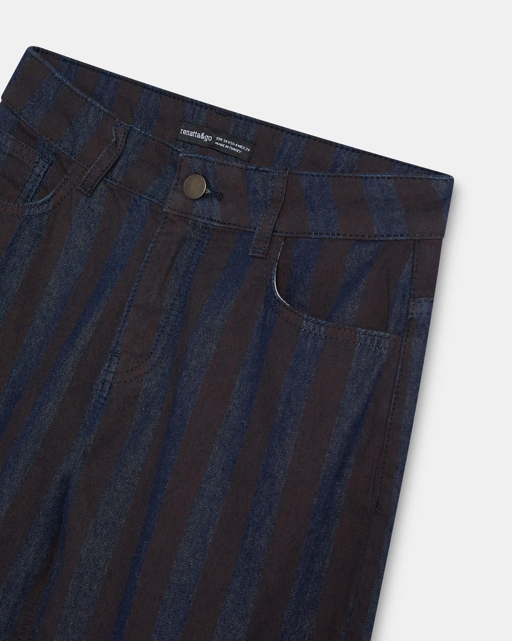 Jeans Balloon Rayures Bleu Foncé