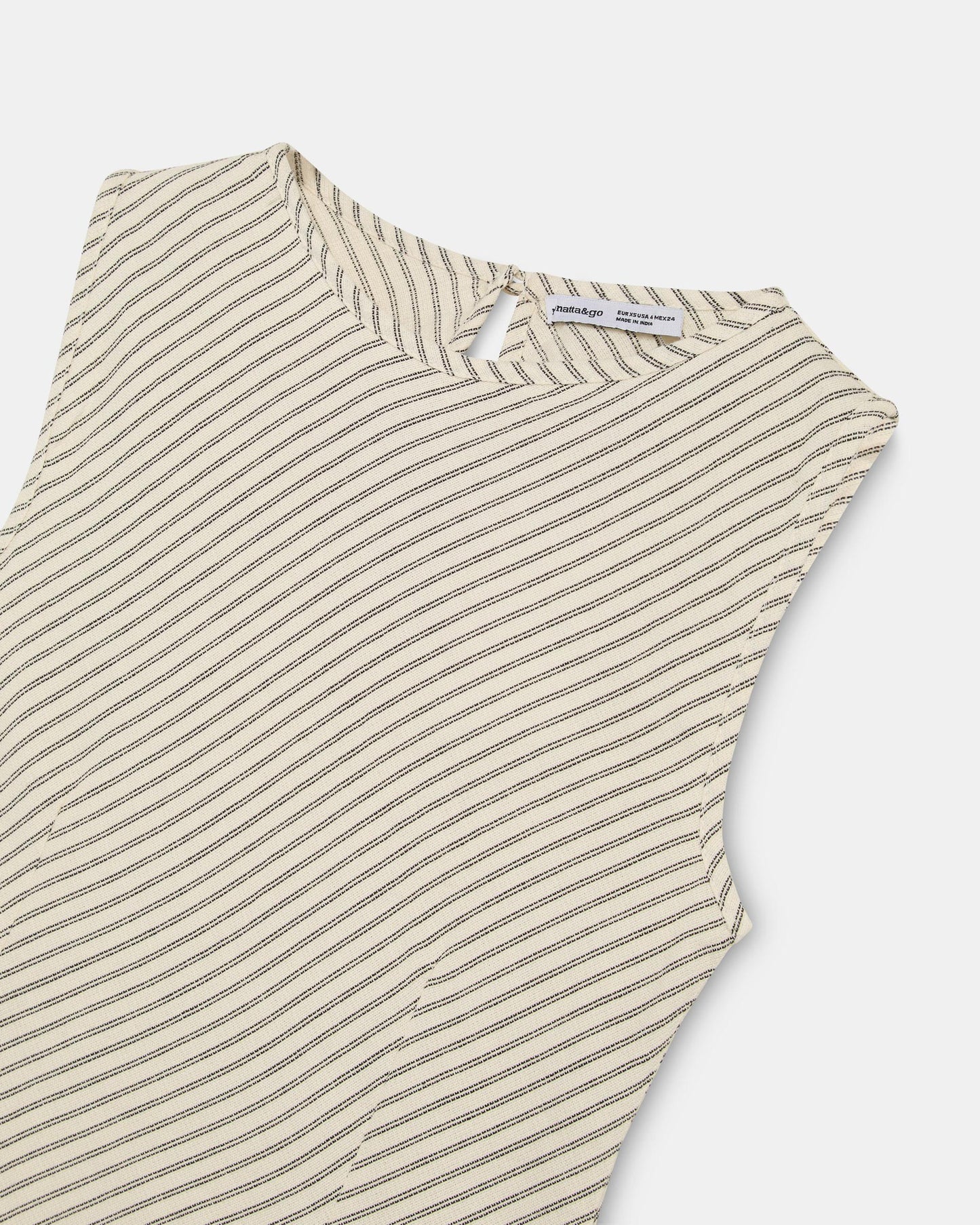 White Diagonal Stripe Print Top