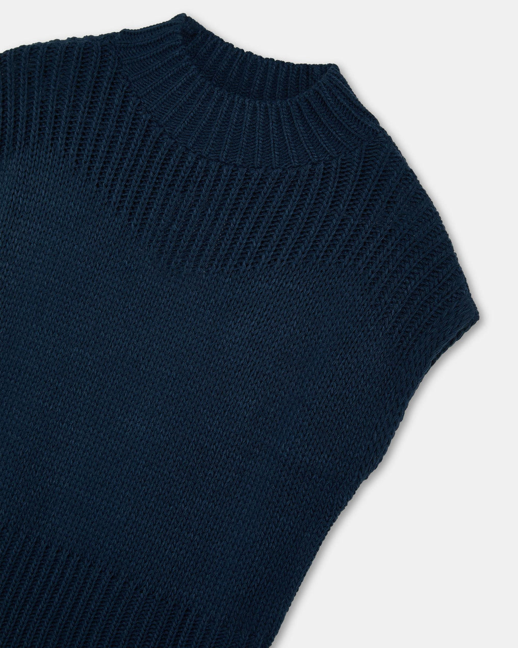 Chaleco Detalles Rib Azul