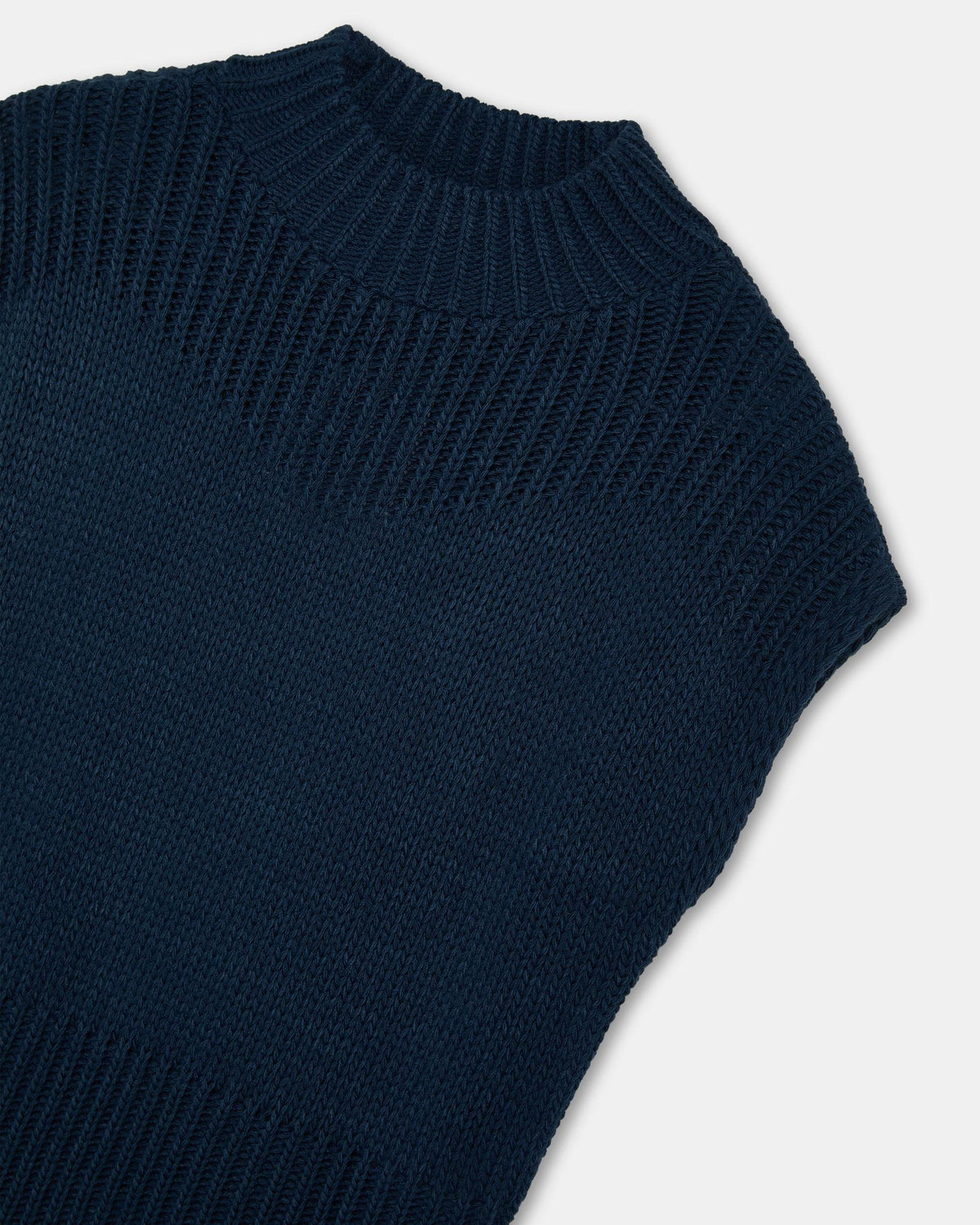 Chaleco Detalles Rib Azul