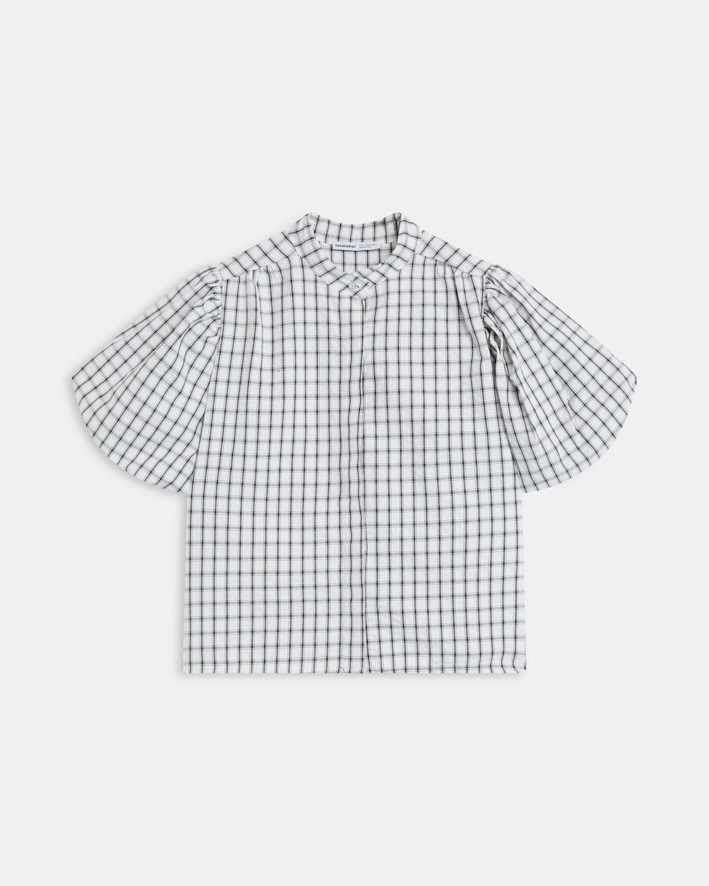 Puff Sleeve Gingham Blouse White