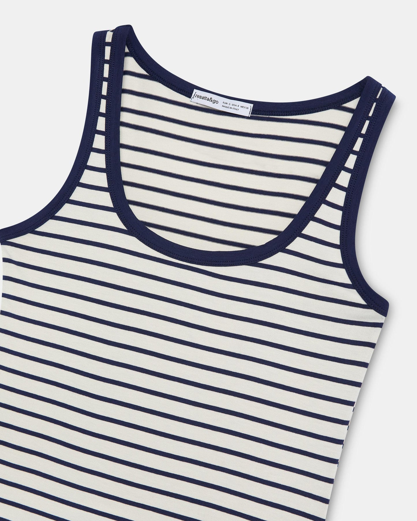 T-shirt de Alças Riscas Azul-Marinho