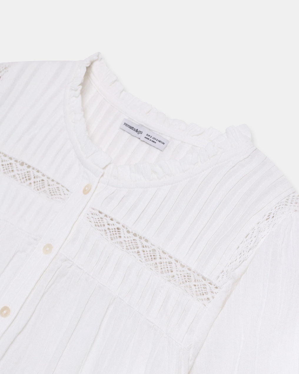 Blusa Manga Corta Puntillas Blanca