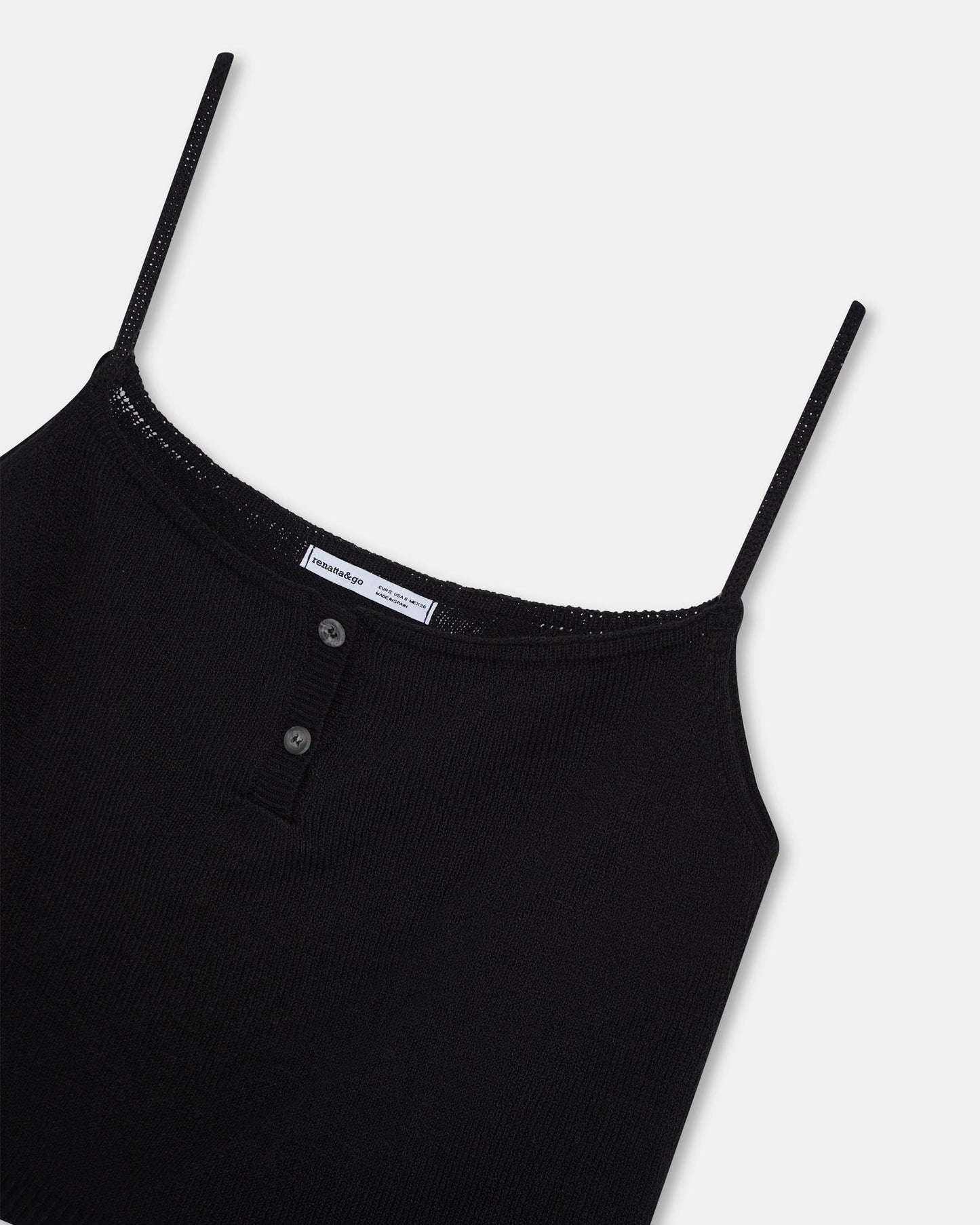 Top Black Button Stitch