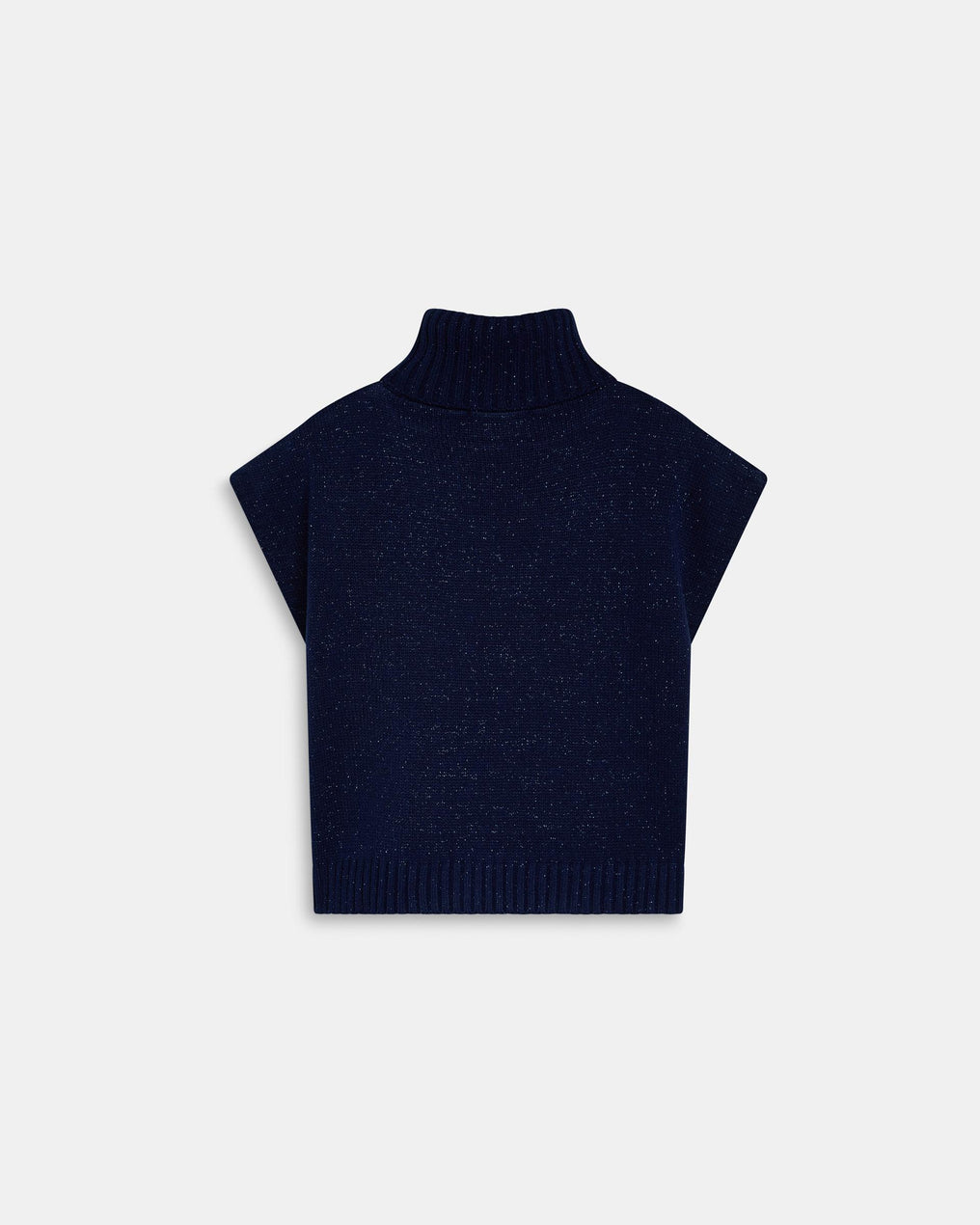 Chaleco Cuello Vuelto Lurex Azul Marino