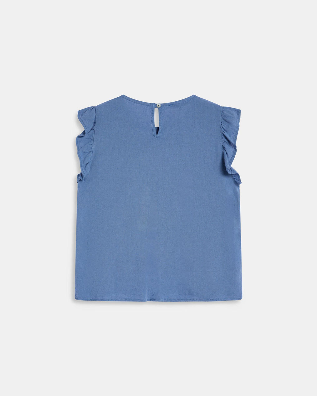 Blouse Volants Manches Bleu Foncé