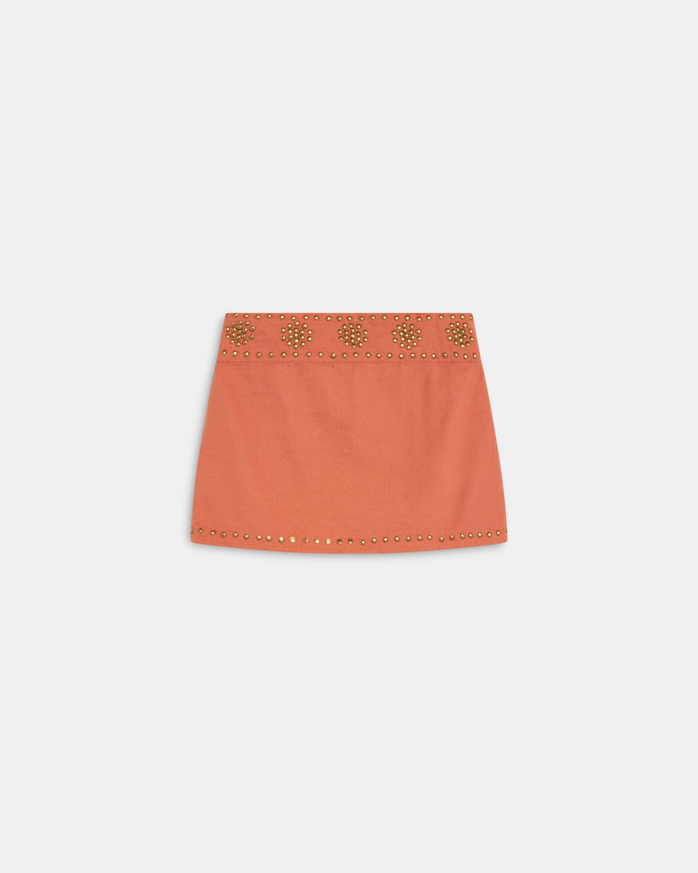 Orange Canvas Studded Mini Skirt