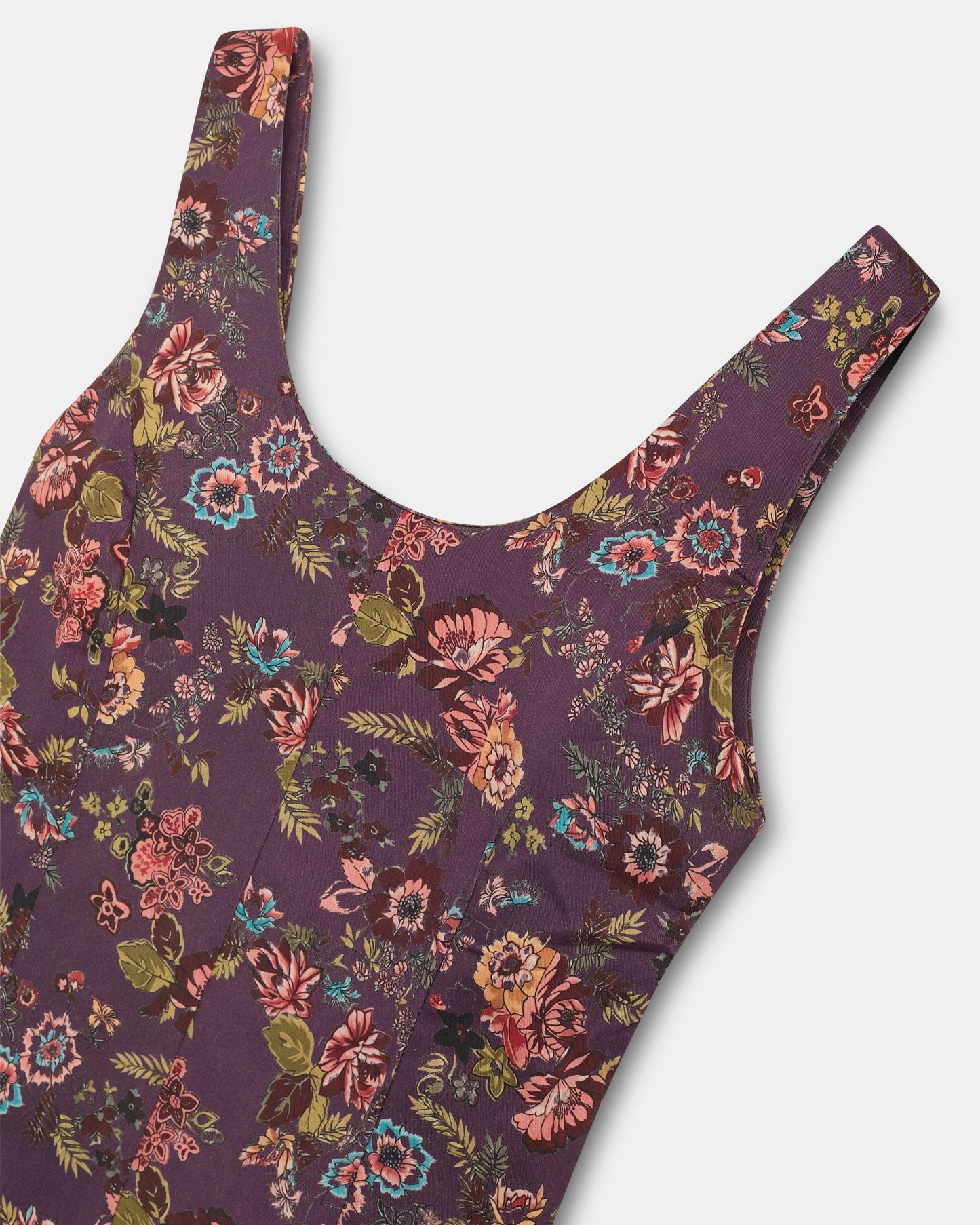 Top Corpete Estampado Floral Roxo