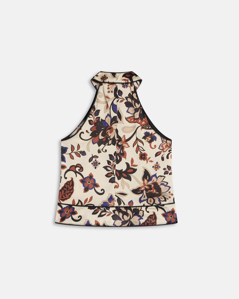 Top Cuello Subido Lágrima Estampado Floral Crudo