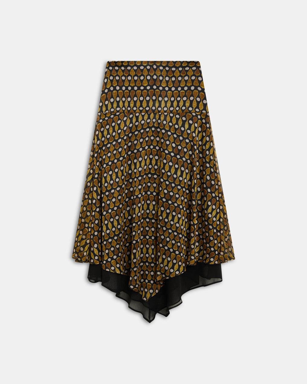 Saia Folho Baixo Contraste Preto