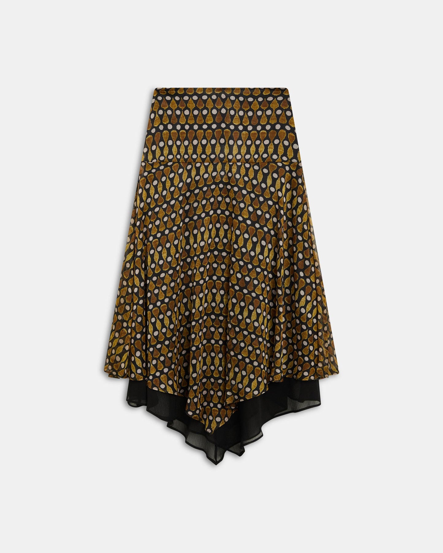 Saia Folho Baixo Contraste Preto