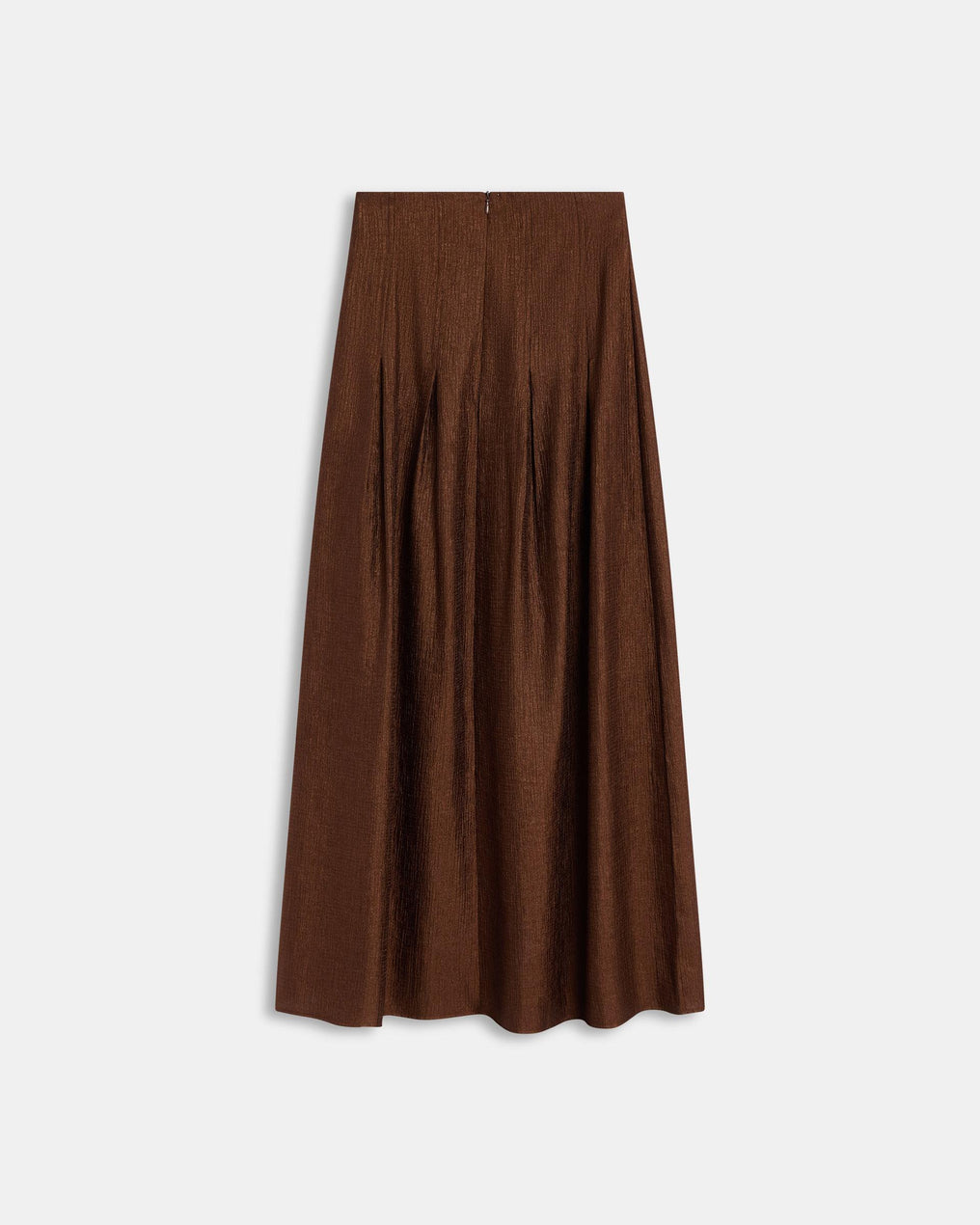 Jupe Coutures Plis Creux Marron