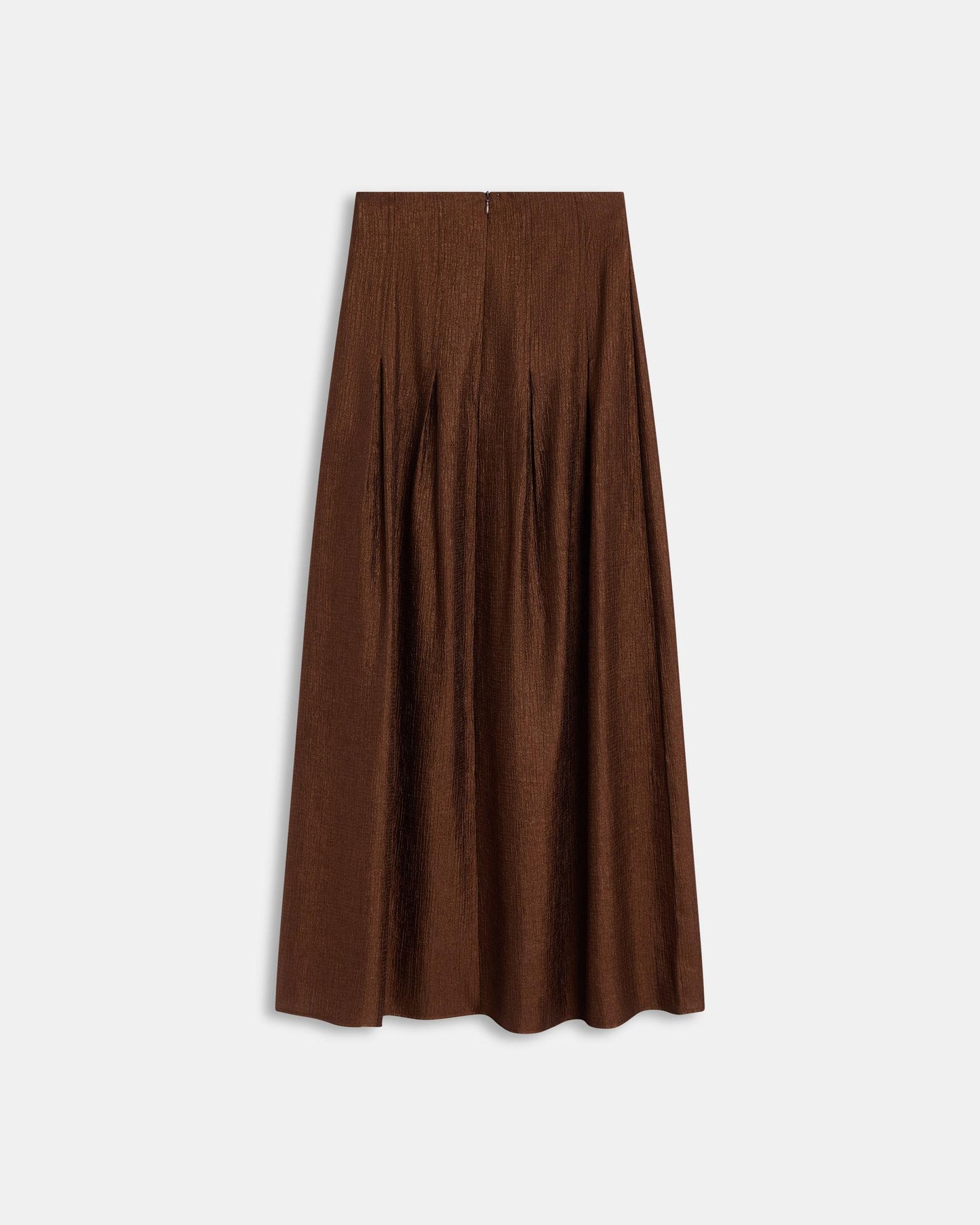 Jupe Coutures Plis Creux Marron