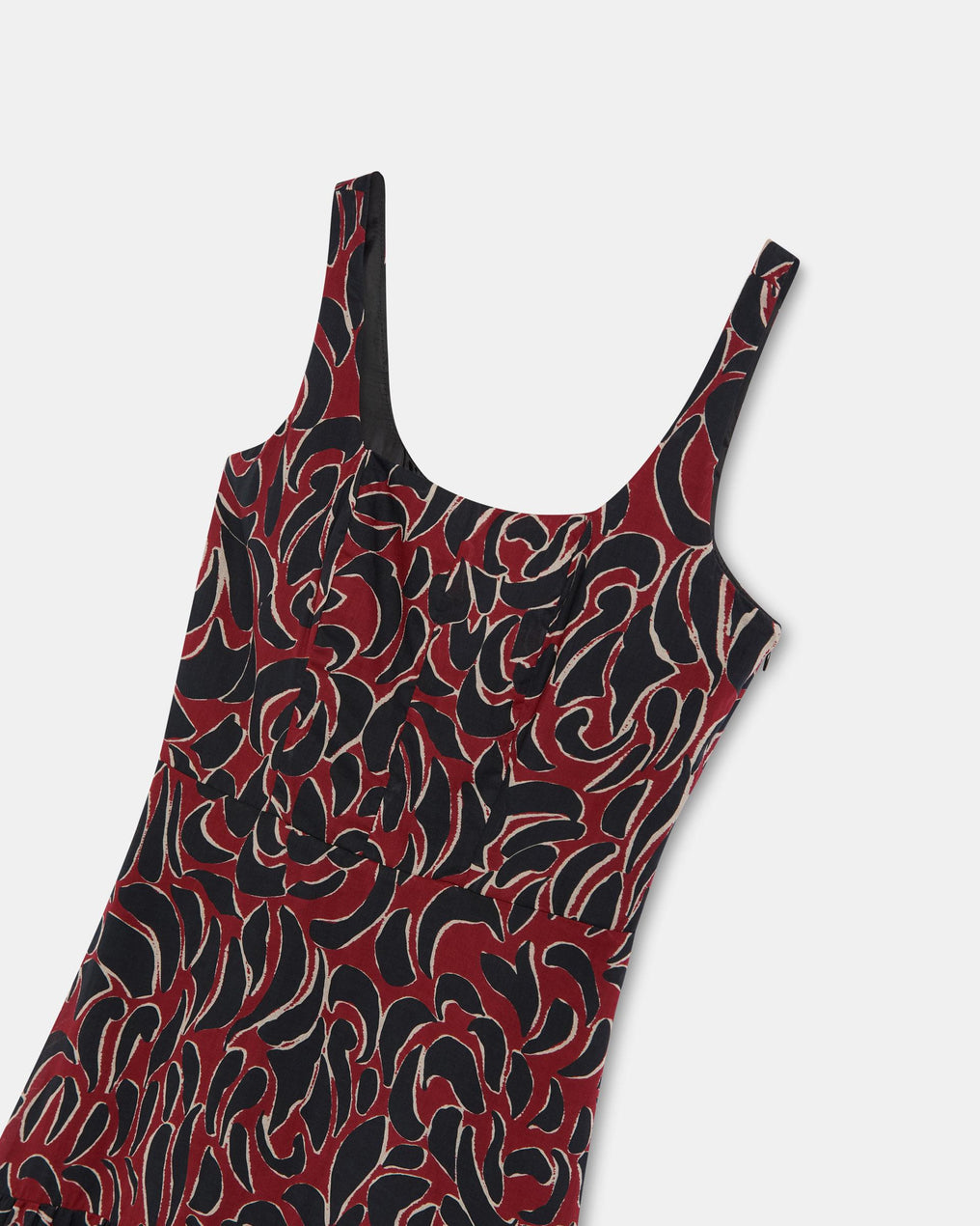 Robe Bretelles Coupes Imprimé Grenat