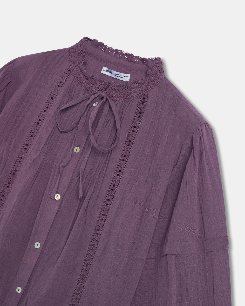 Purple Lace Bow Blouse