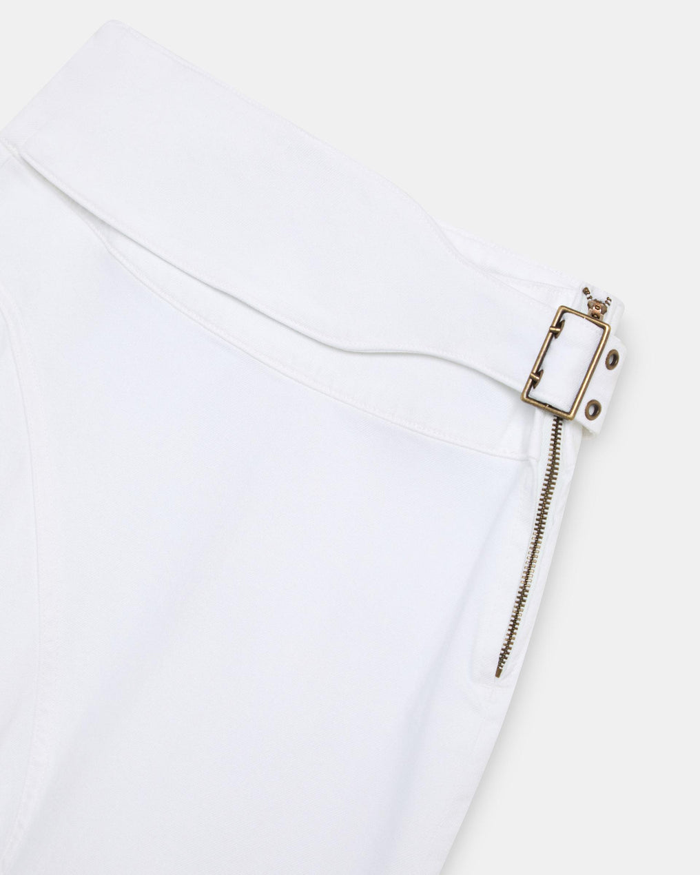 Skirt Belt Buckle Side White