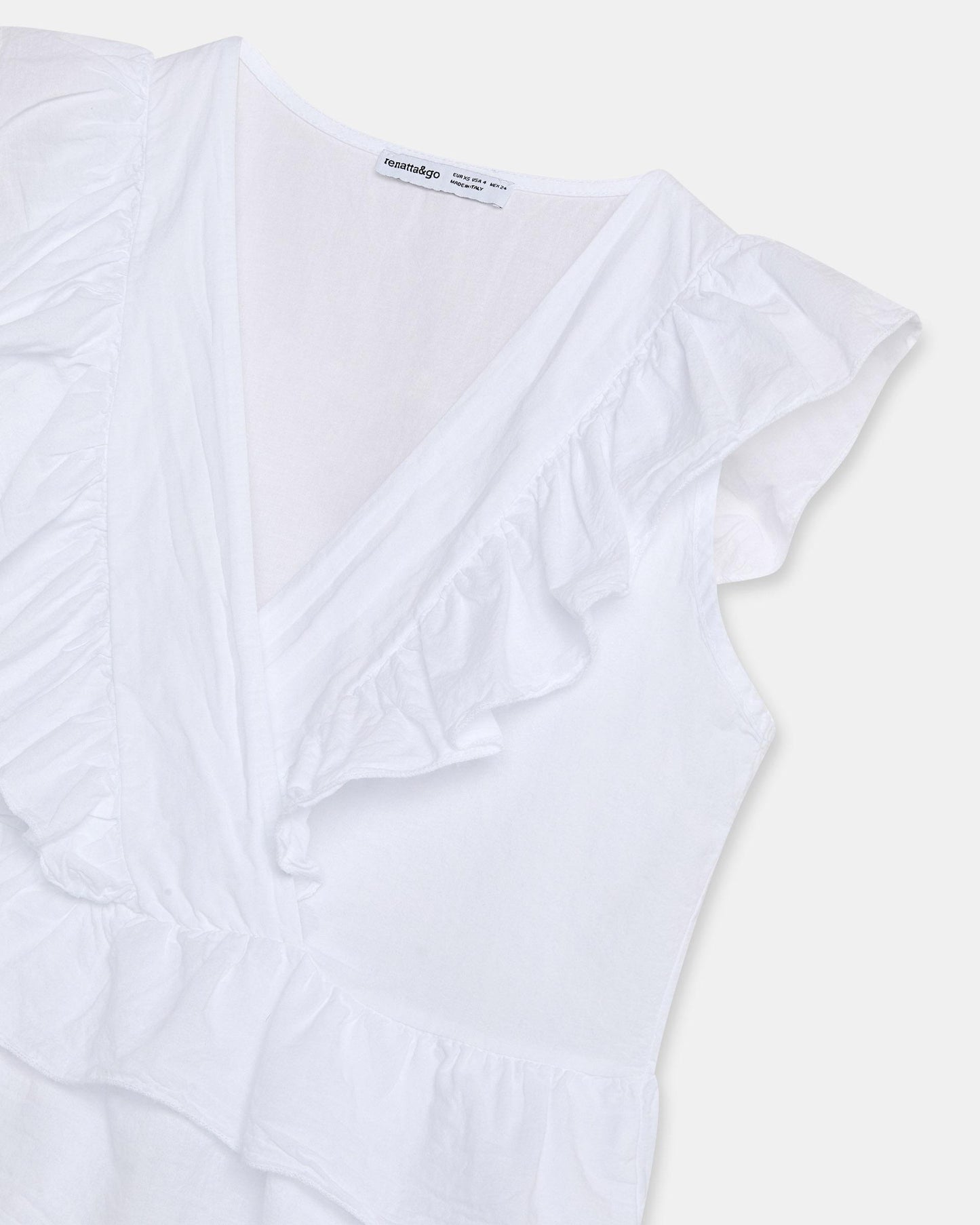 Blusa Cruzada Folhos Branca