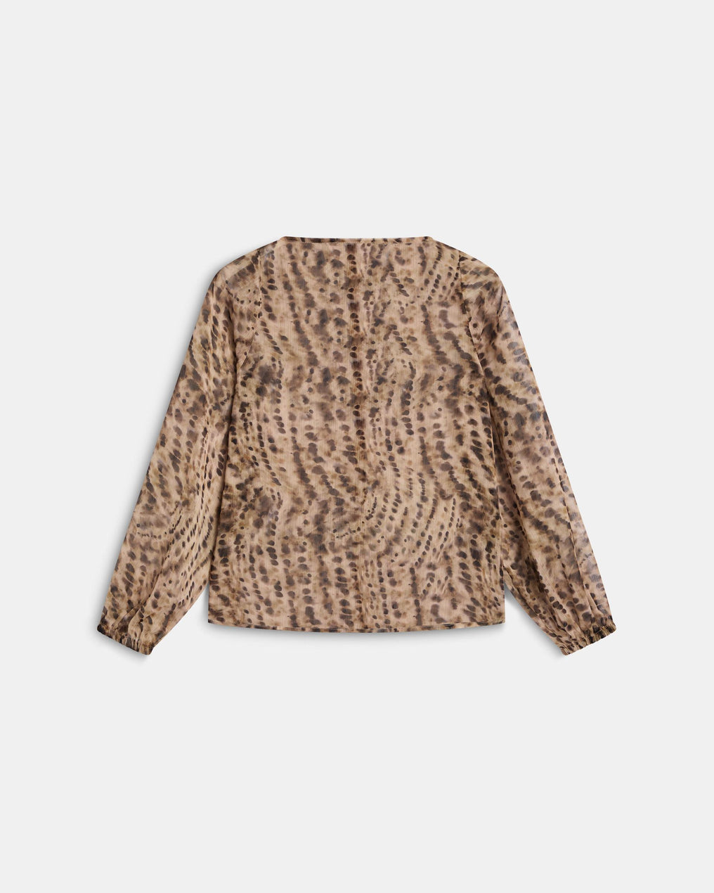 Blusa Fluida Animal Print Beige