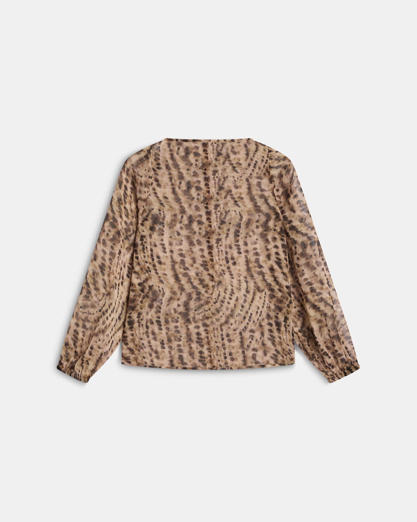 Blusa Fluida Animal Print Beige