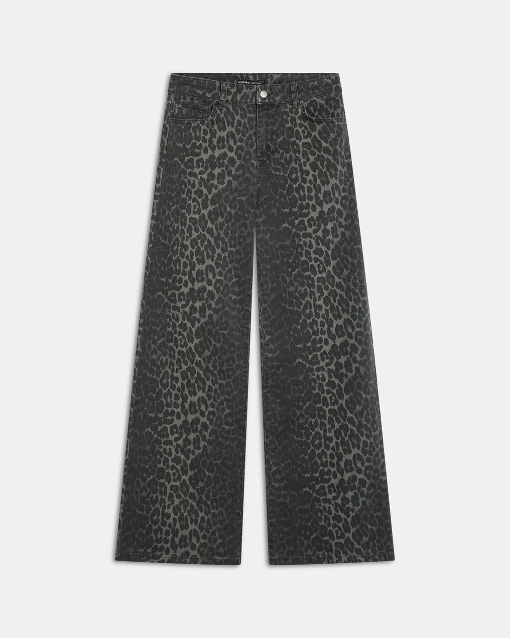 Jeans Wide Leg Animal Print Gris