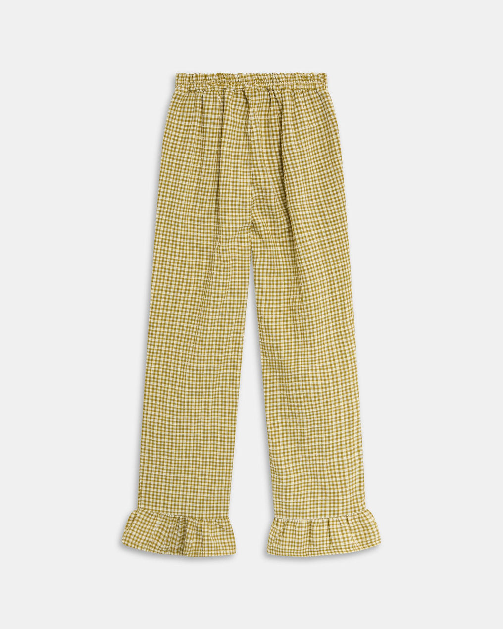 Pantalón Cuadros Volante Bajo Verde