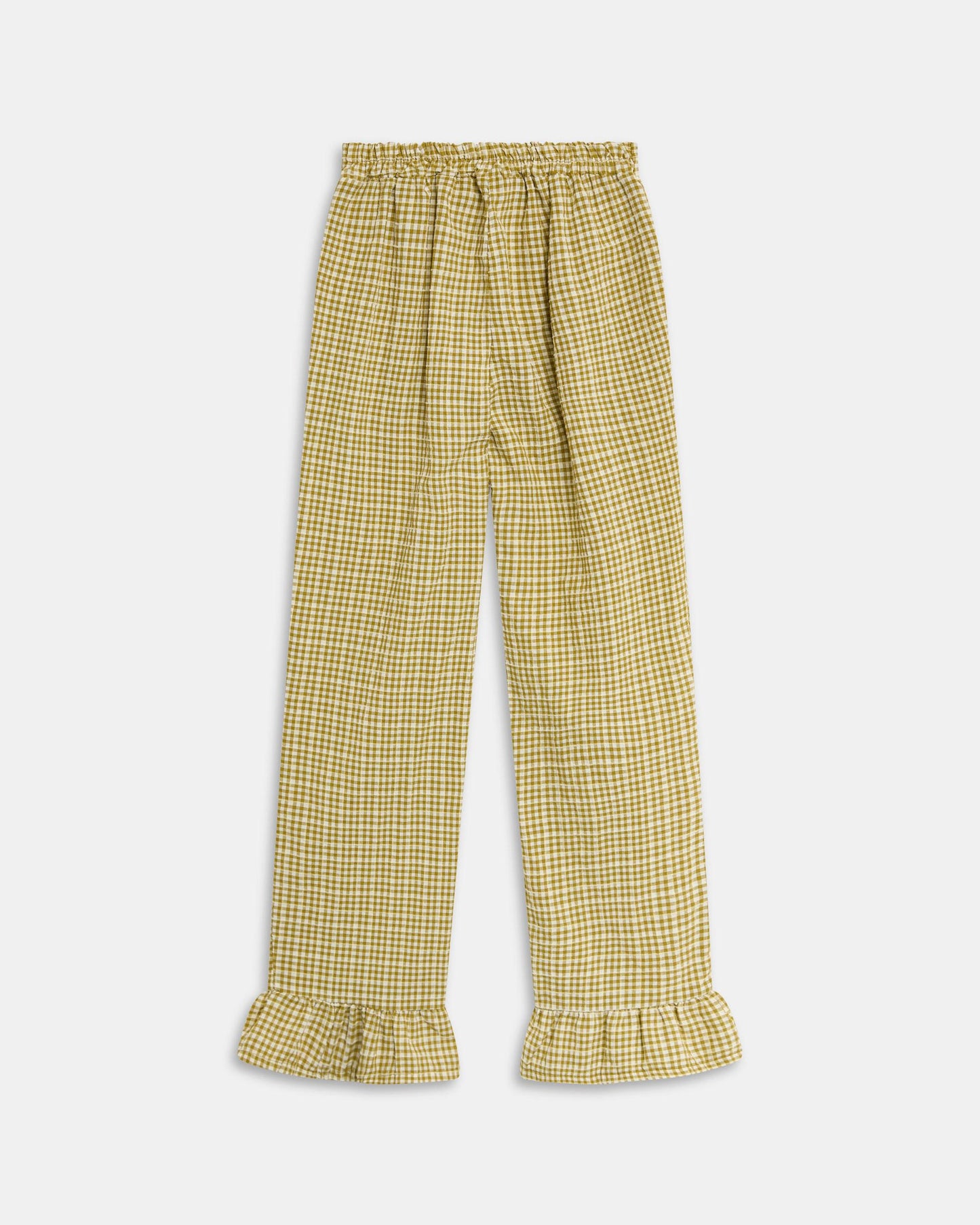 Pantalón Cuadros Volante Bajo Verde