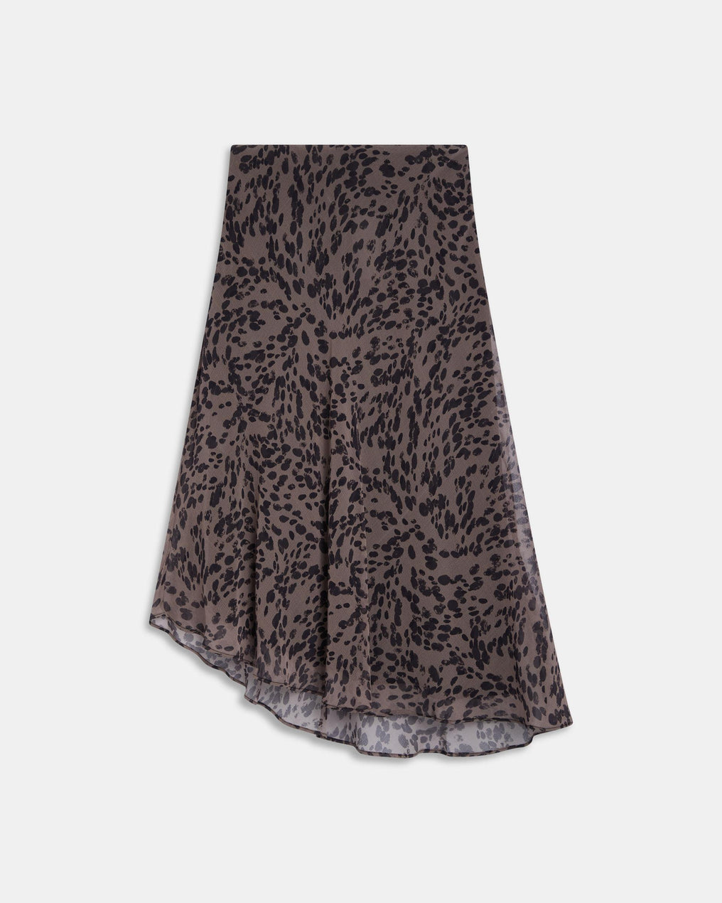 Jupe Asymétrique Animal Print Marron