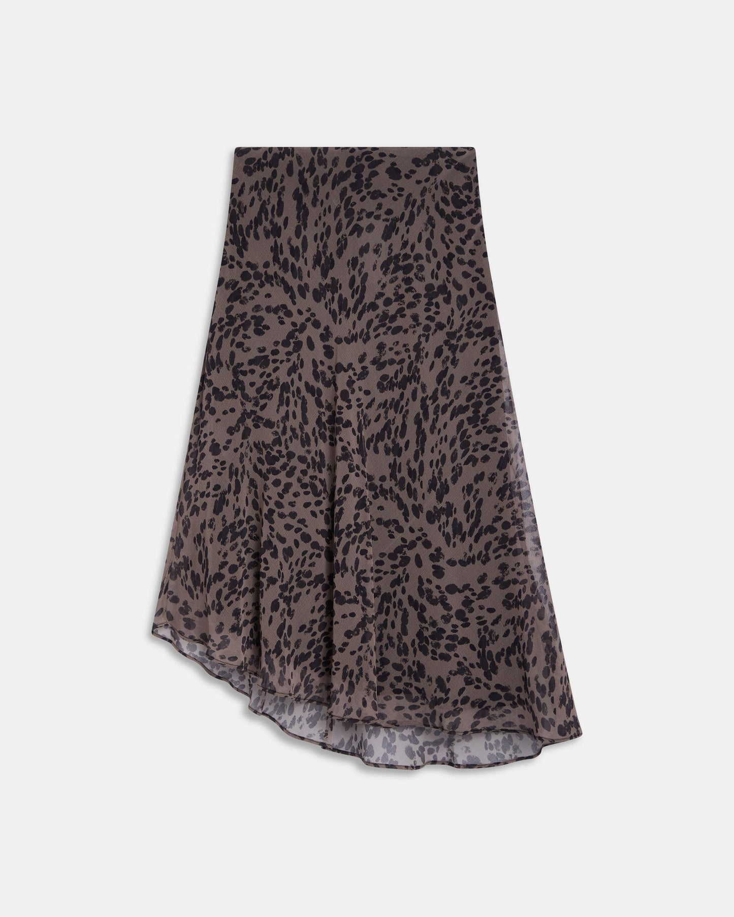Jupe Asymétrique Animal Print Marron