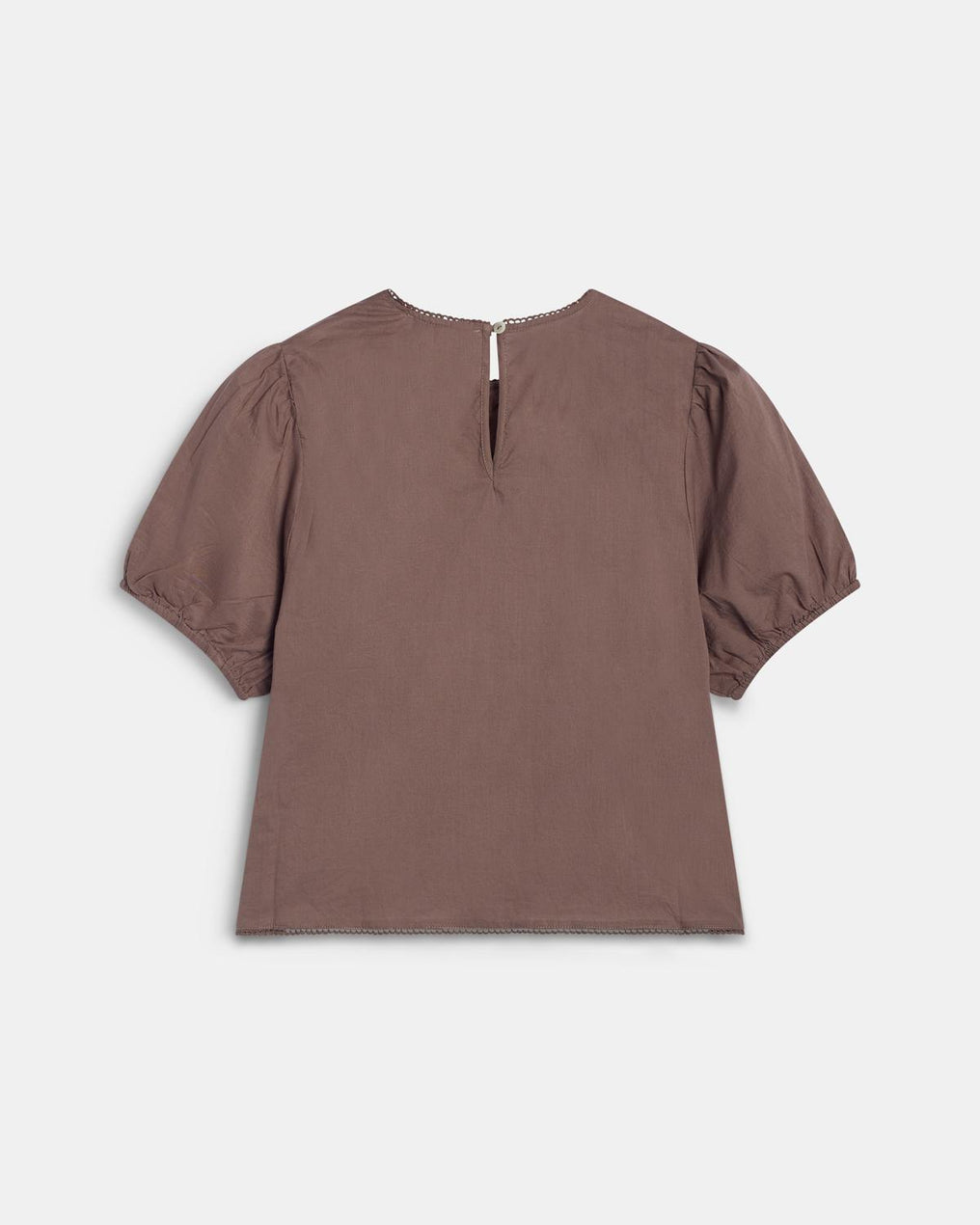 Embroidered Studded Brown Blouse