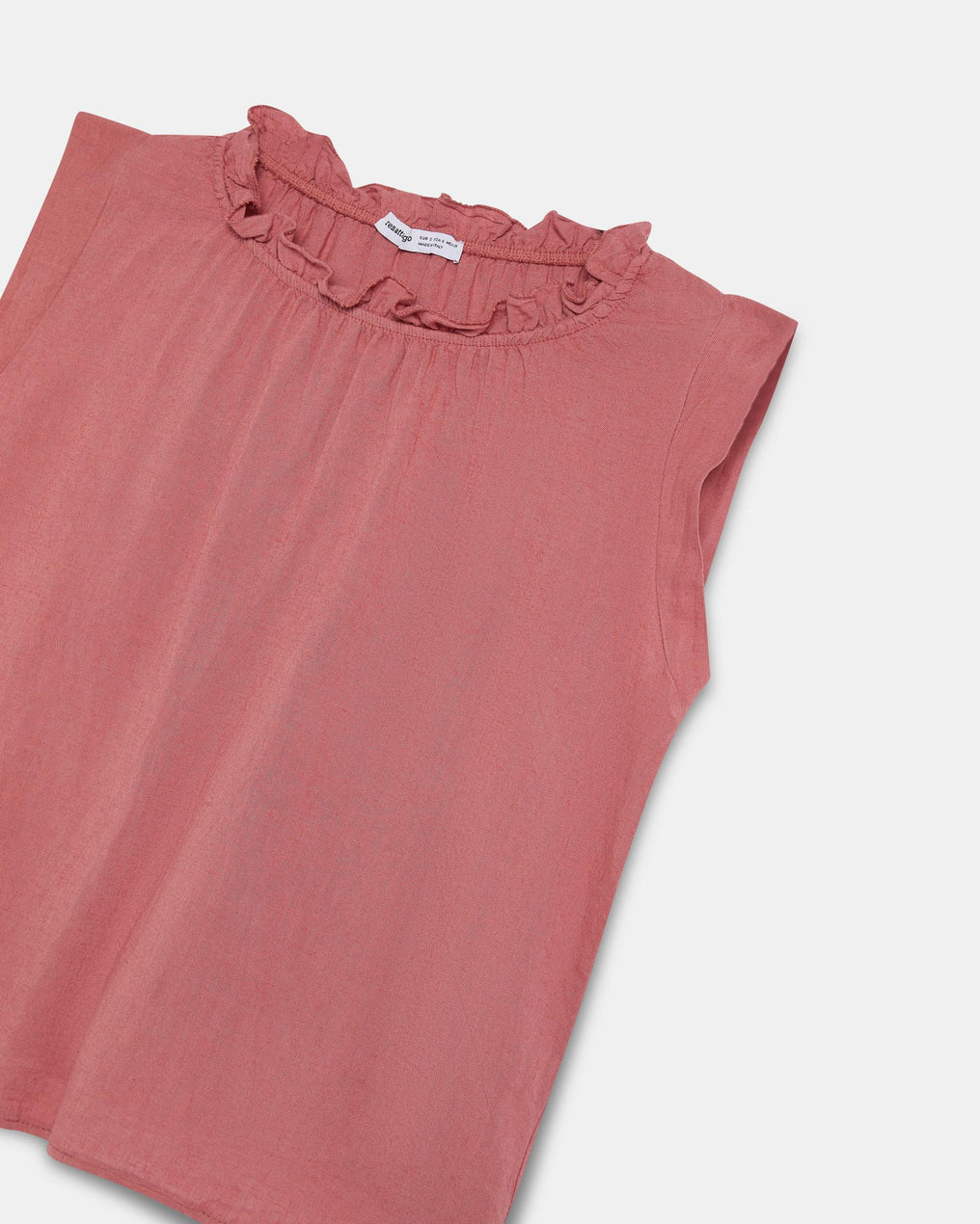 Top Linho Folho Gola Coral