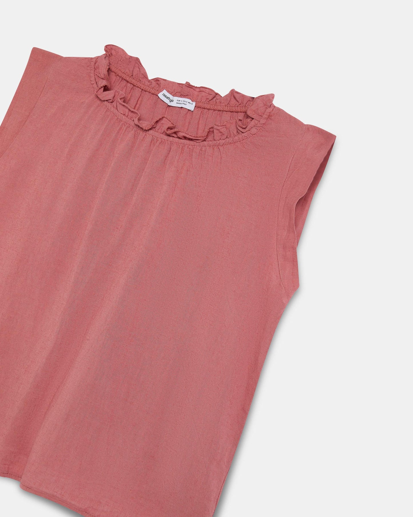 Top Linho Folho Gola Coral