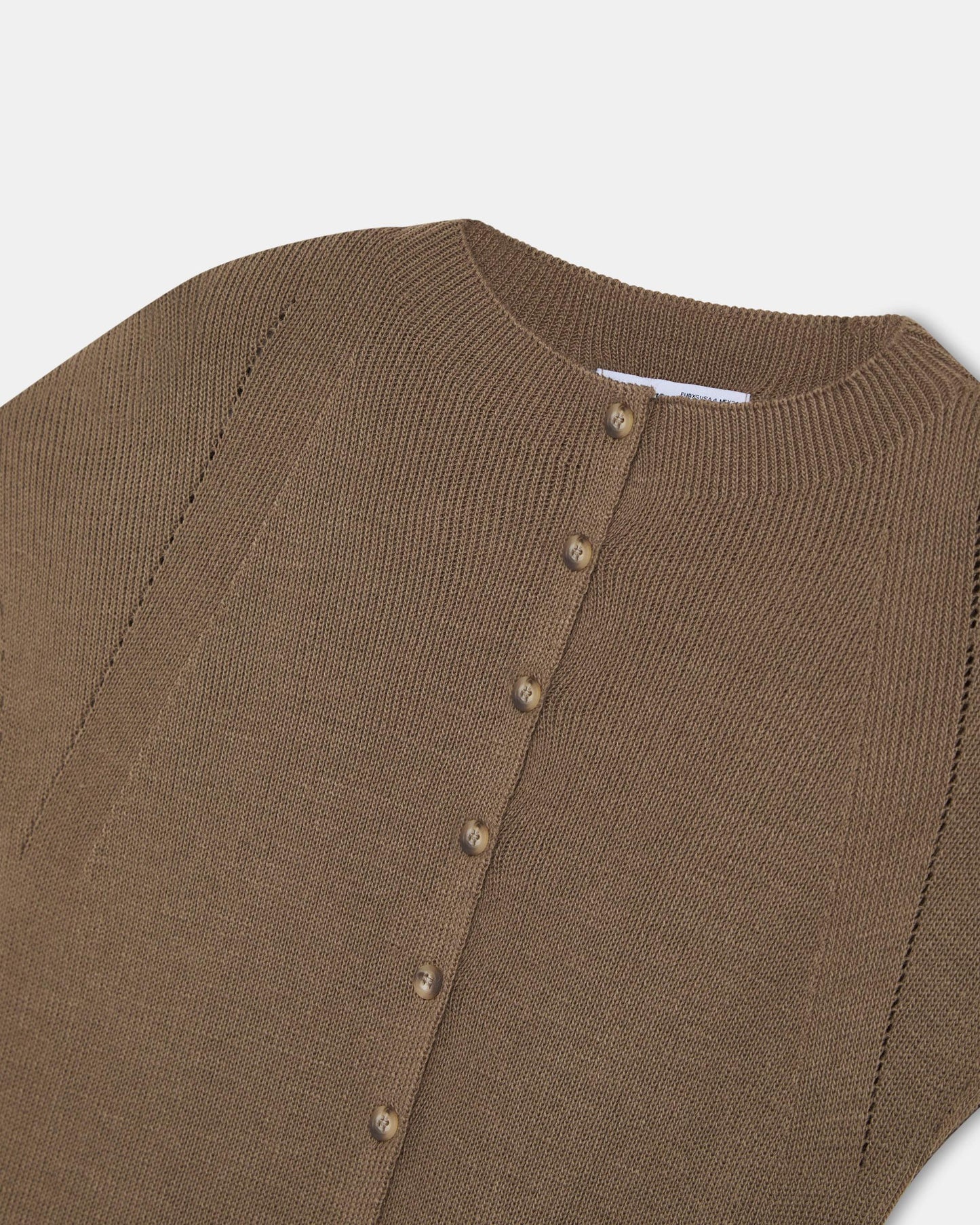 Top Botones Cuello Alto Taupe