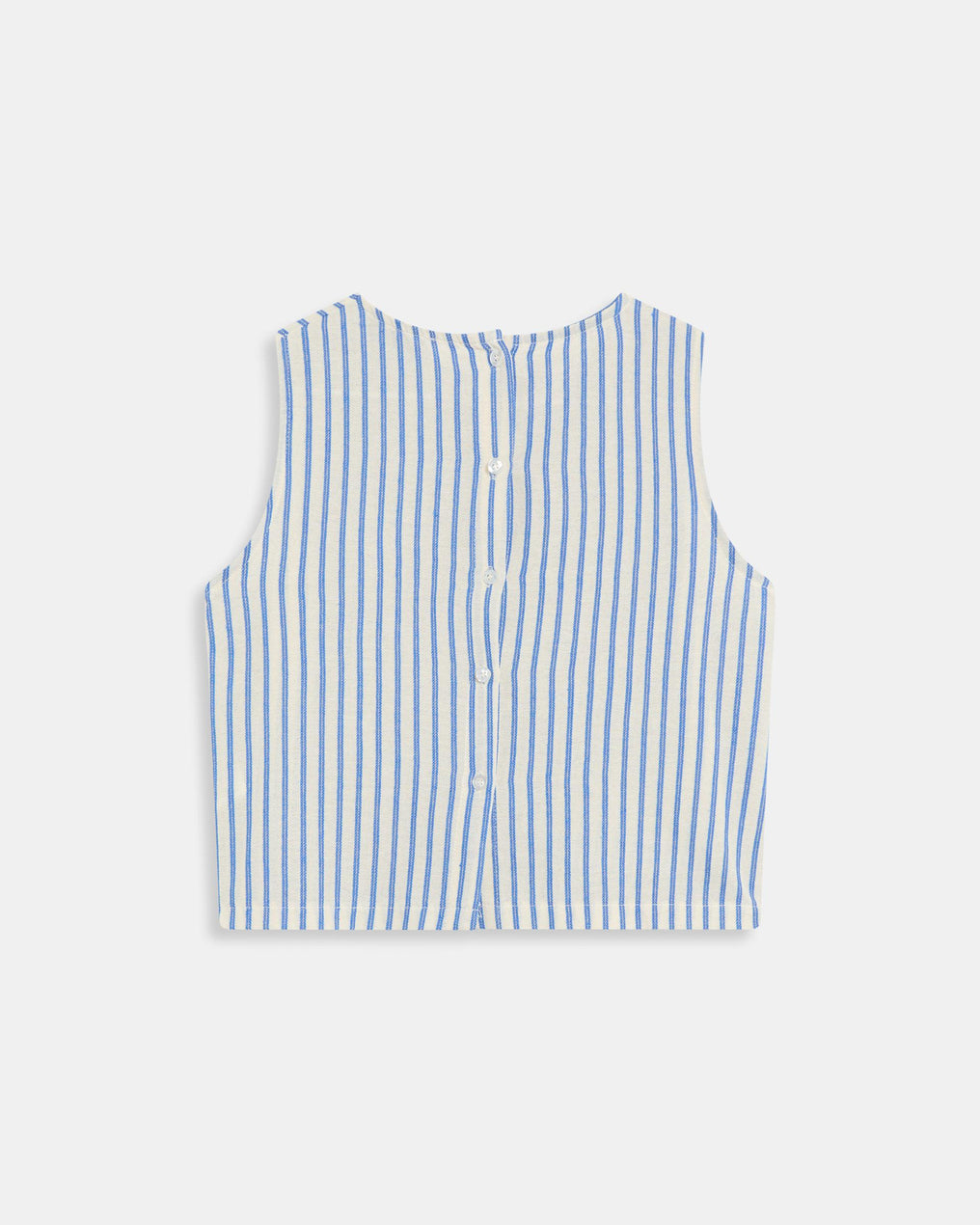 Top Sem Mangas Gola Redonda Riscas Azul