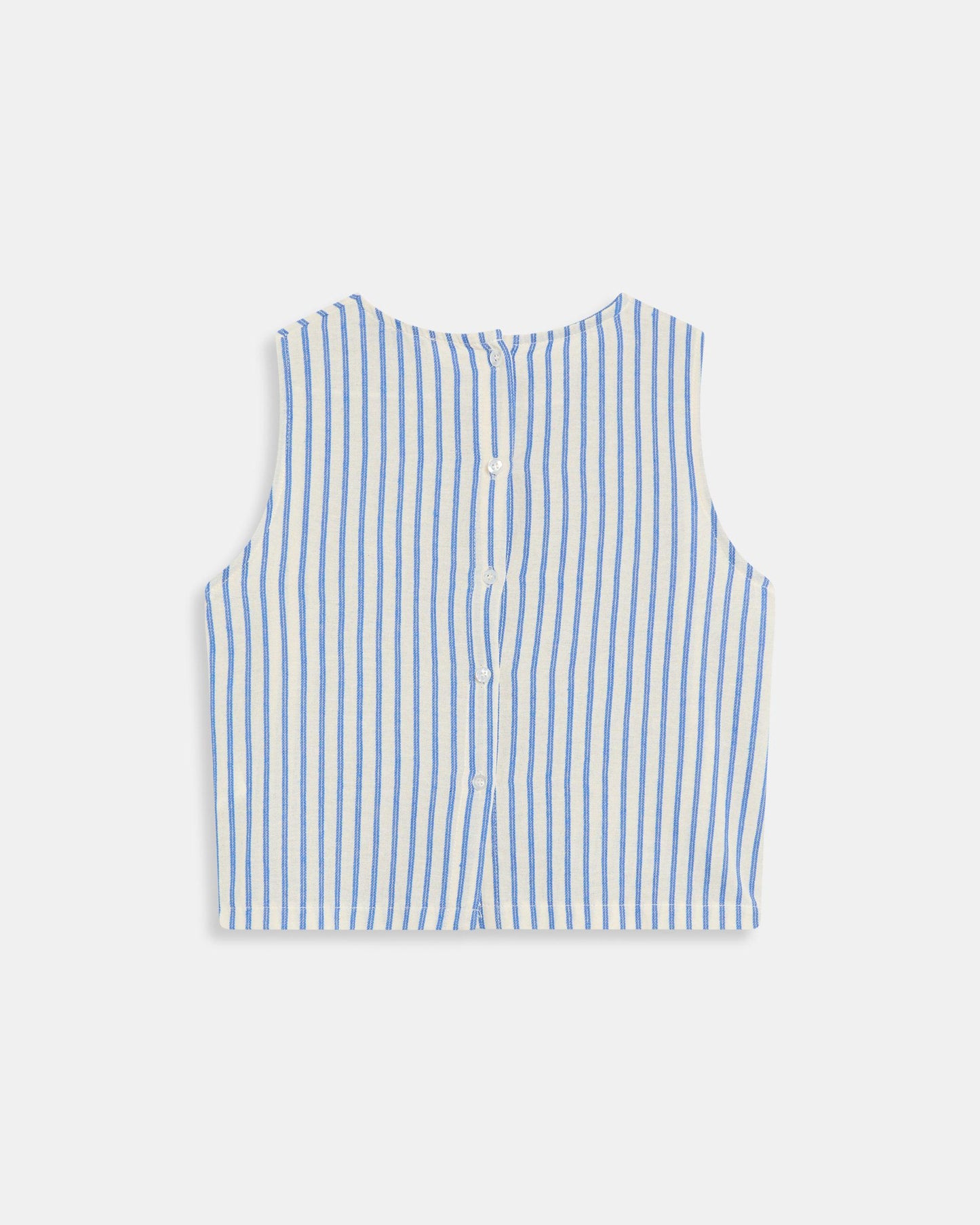 Top Sem Mangas Gola Redonda Riscas Azul