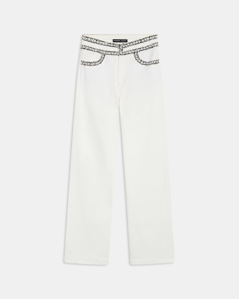 Jeans Detalhe Cós Branco