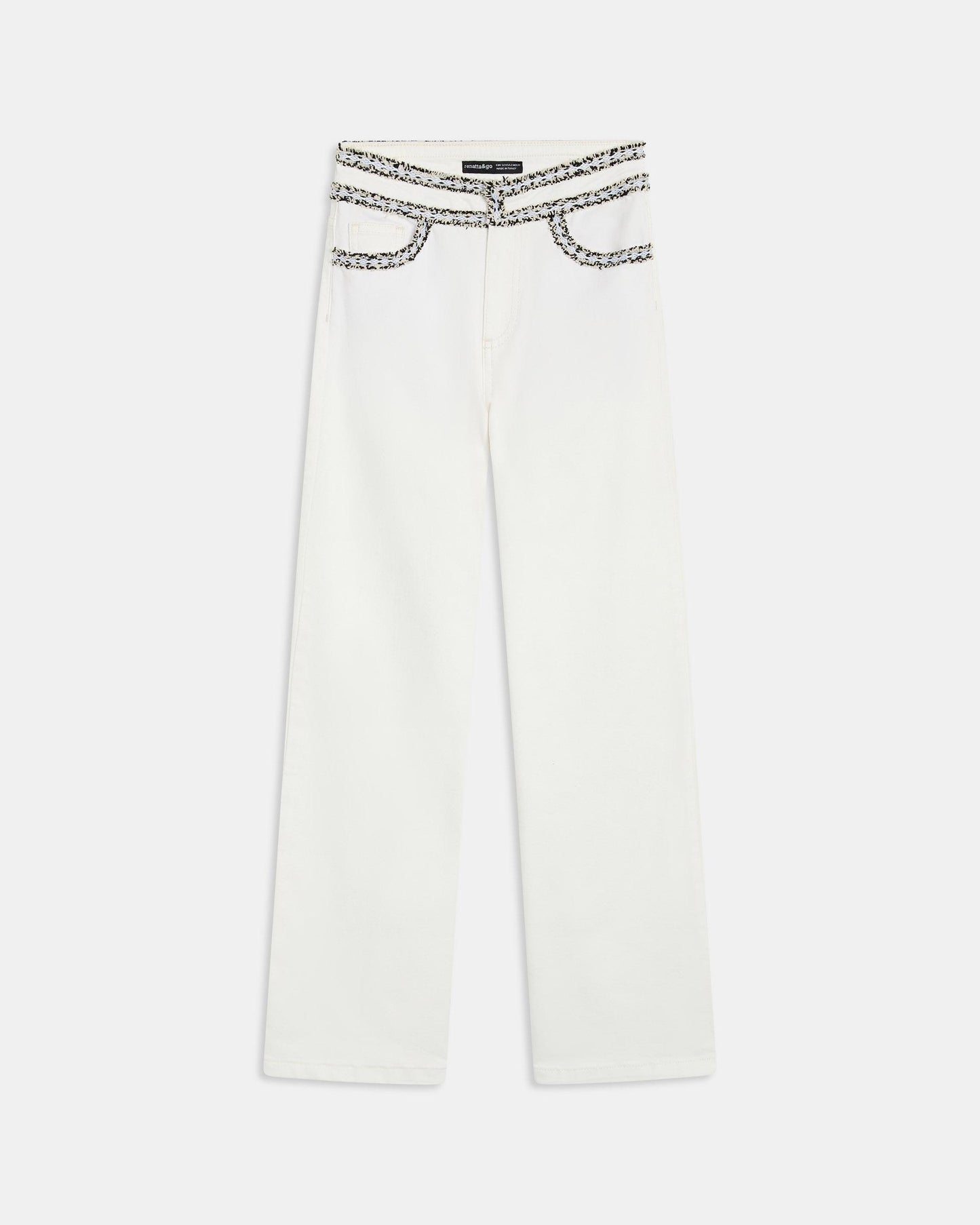 Jeans Detalhe Cós Branco
