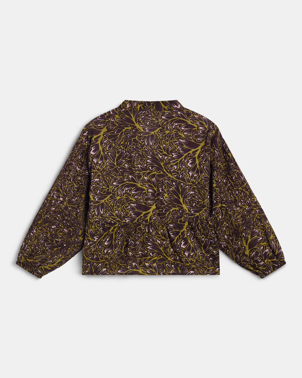Blusa Botones Delanteros Estampada Marrón