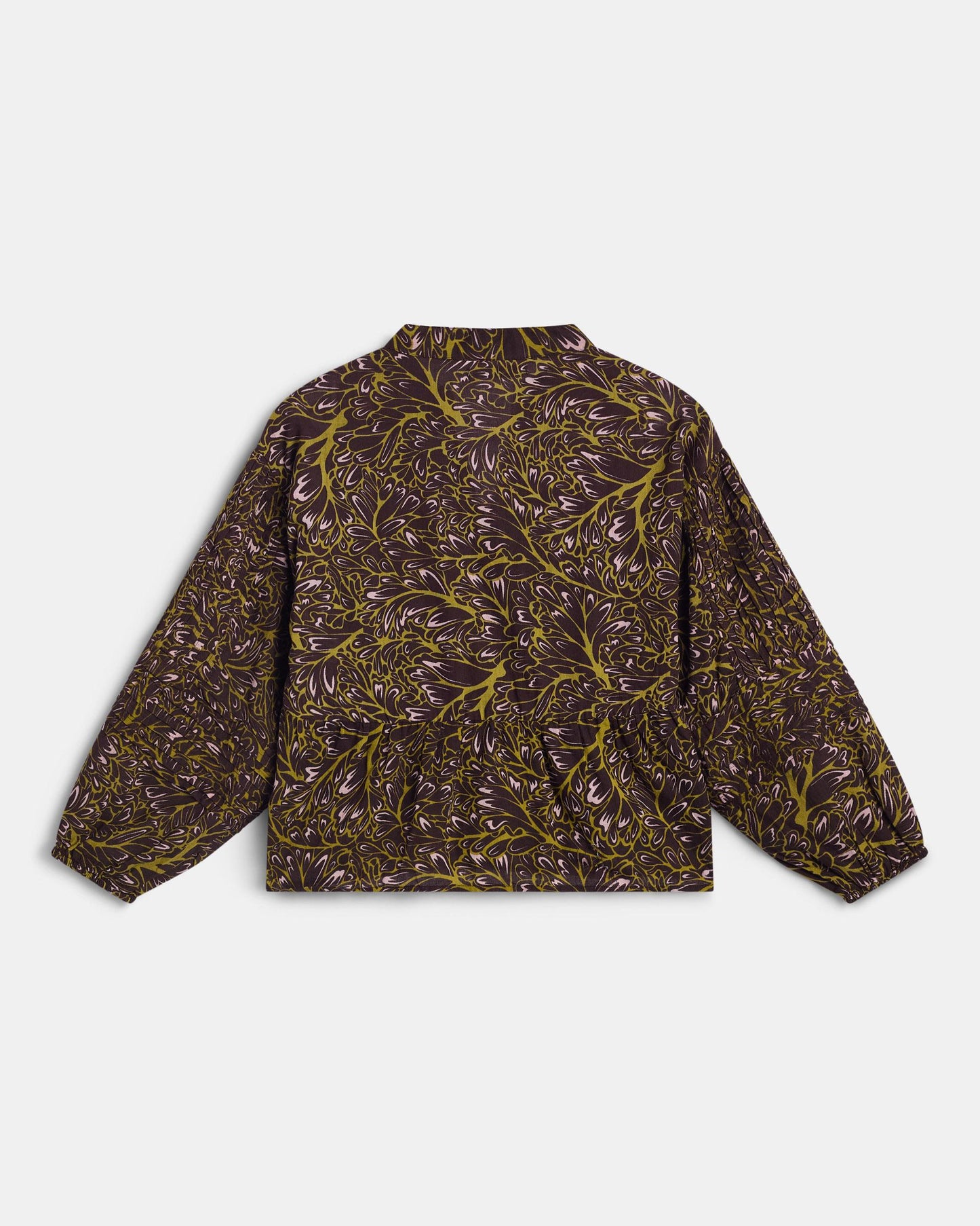 Blusa Botones Delanteros Estampada Marrón
