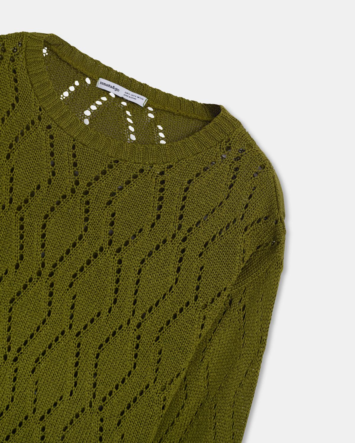 Green Diamond Die-Cut Sweater