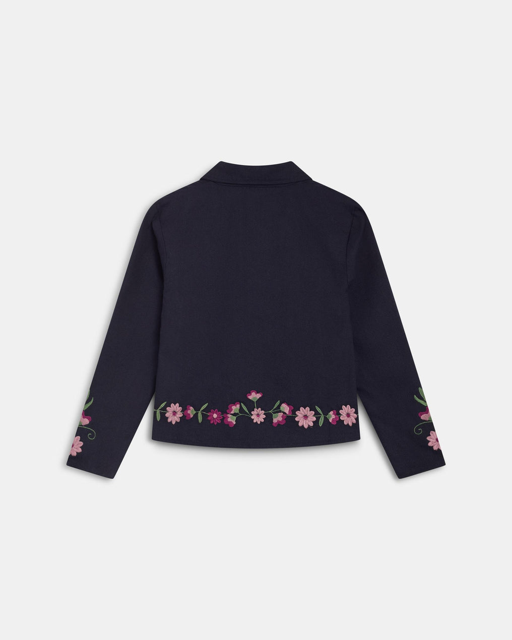 Floral Embroidered Blazer Black