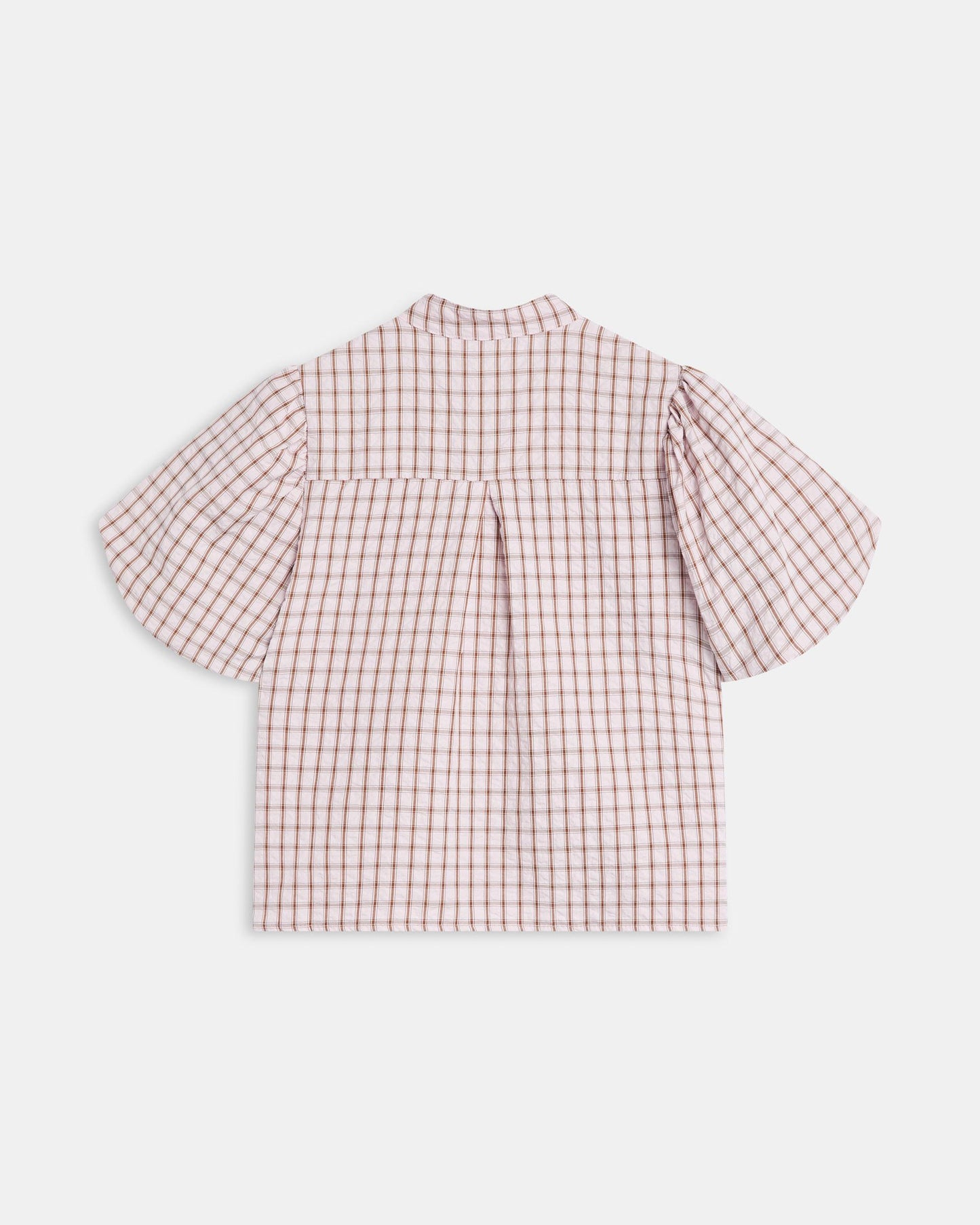 Puff Sleeve Gingham Blouse Pink