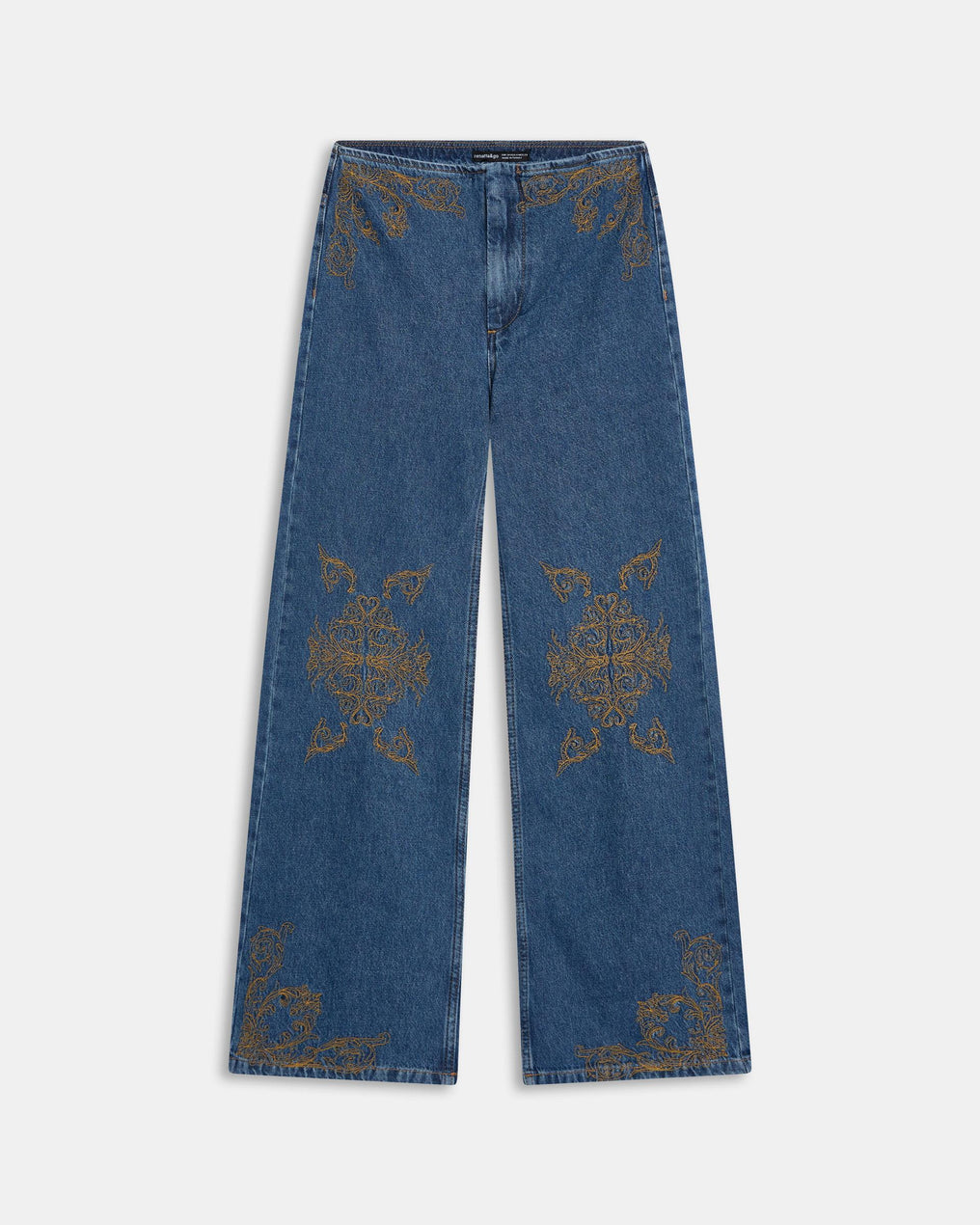 Jeans Broderies Ethniques Bleu