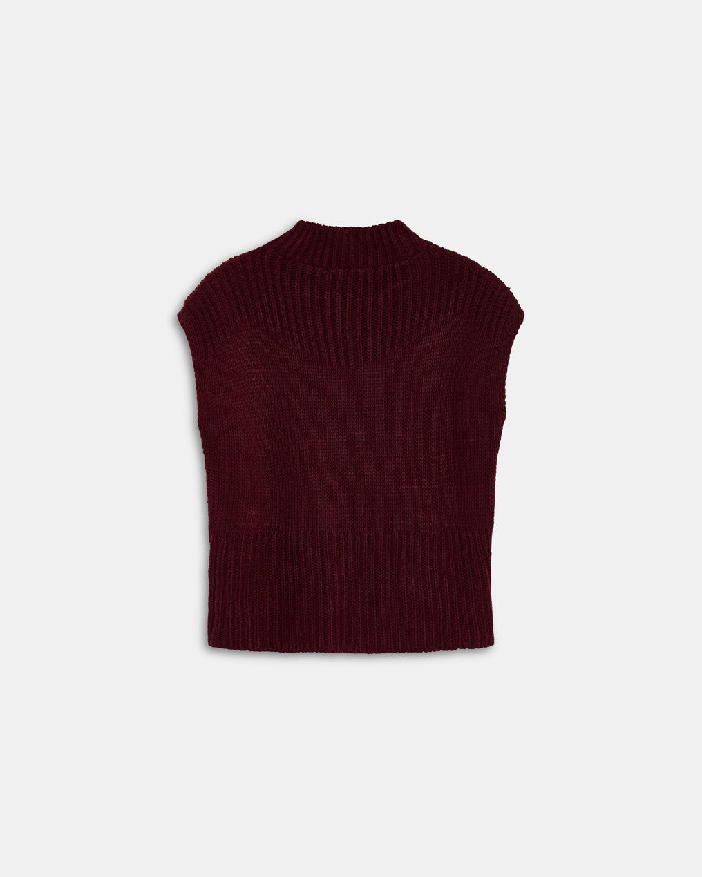 Chaleco Detalles Rib Granate