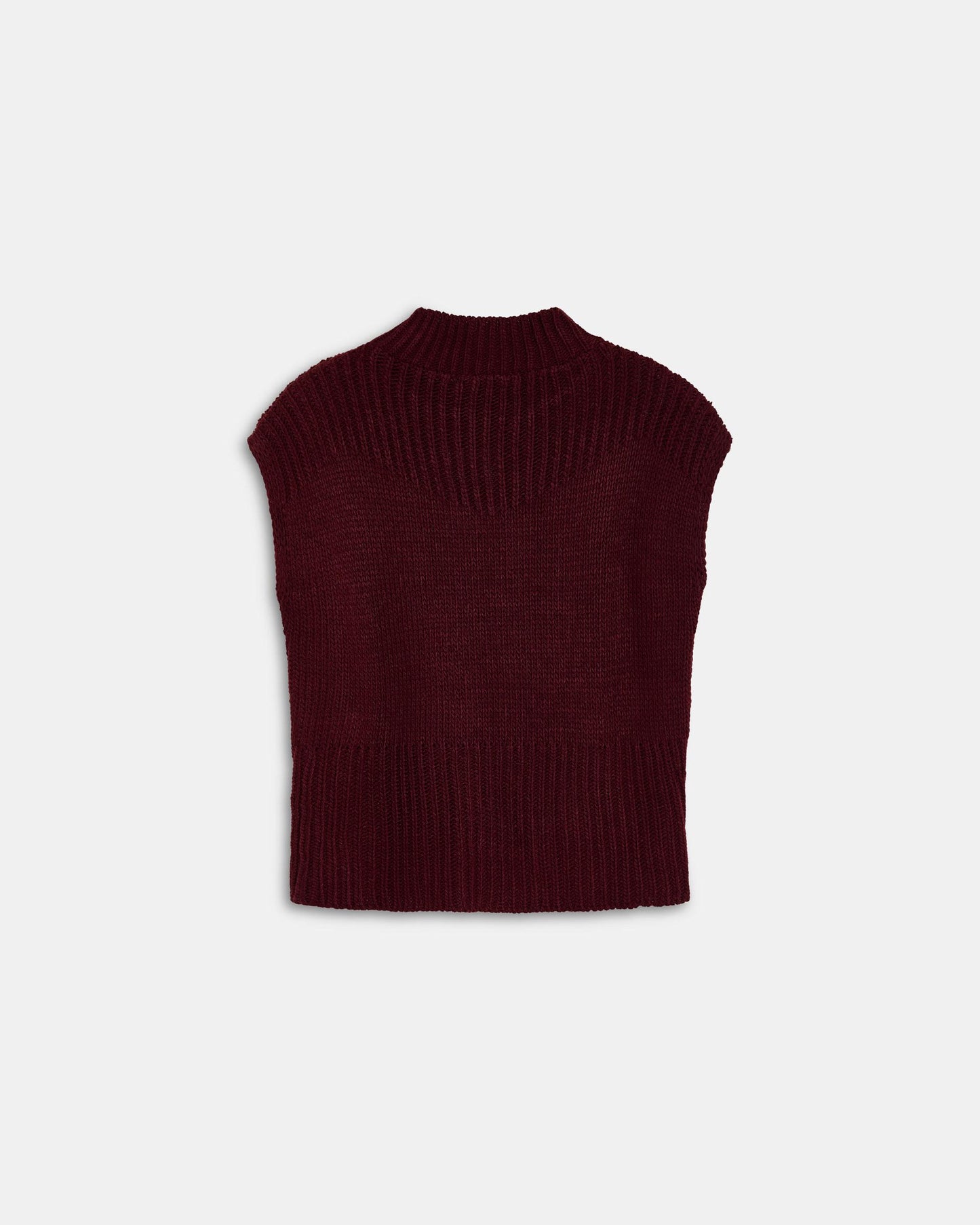 Chaleco Detalles Rib Granate