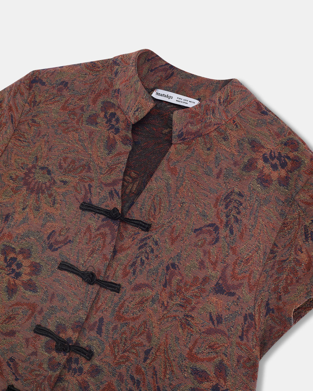 Top Jacquard Estampado Floral Teja