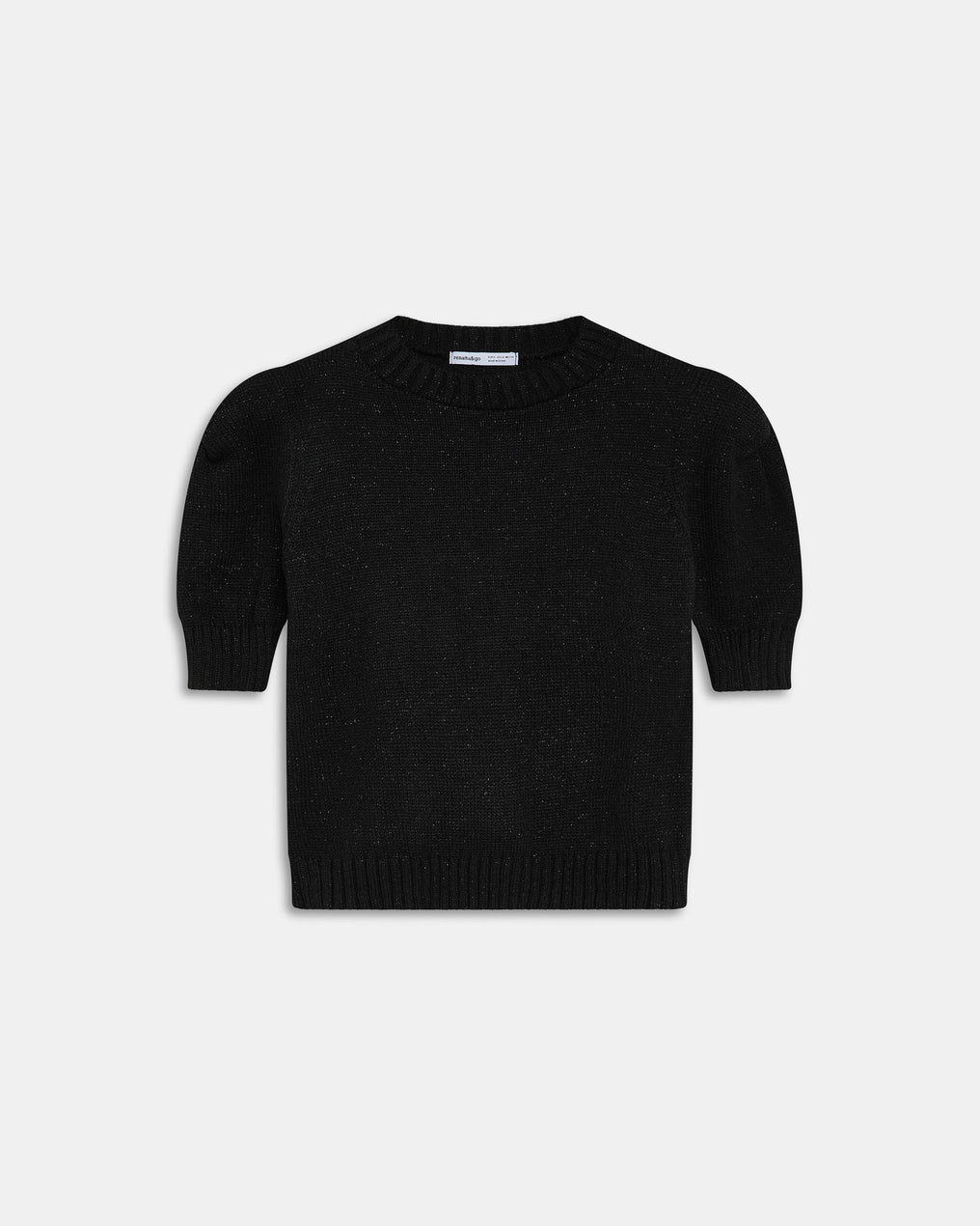 Top Punto Hombreras Lurex Negro