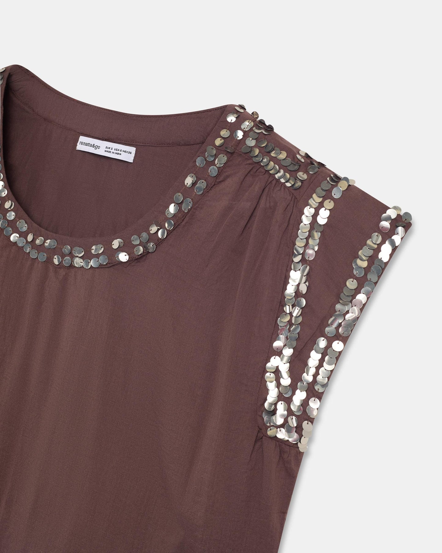 Blusa Lantejoulas Castanho