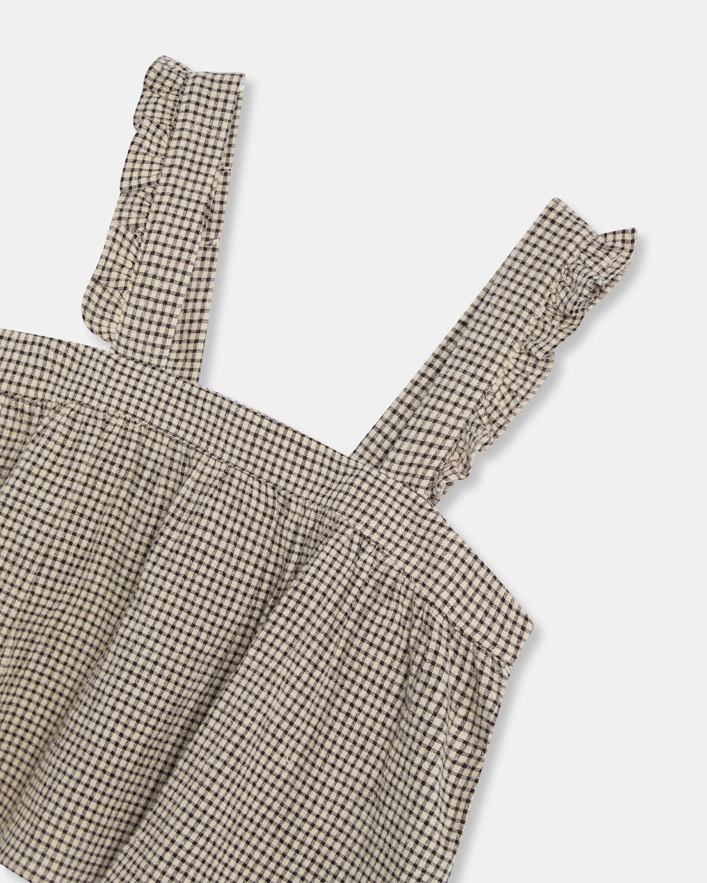 Top Carreaux Seersucker Beige