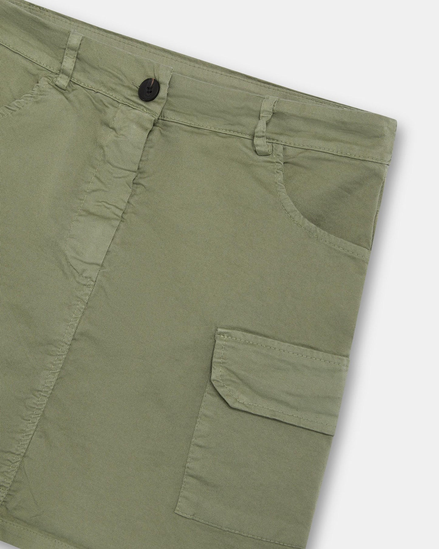 Green Cargo Pocket Miniskirt