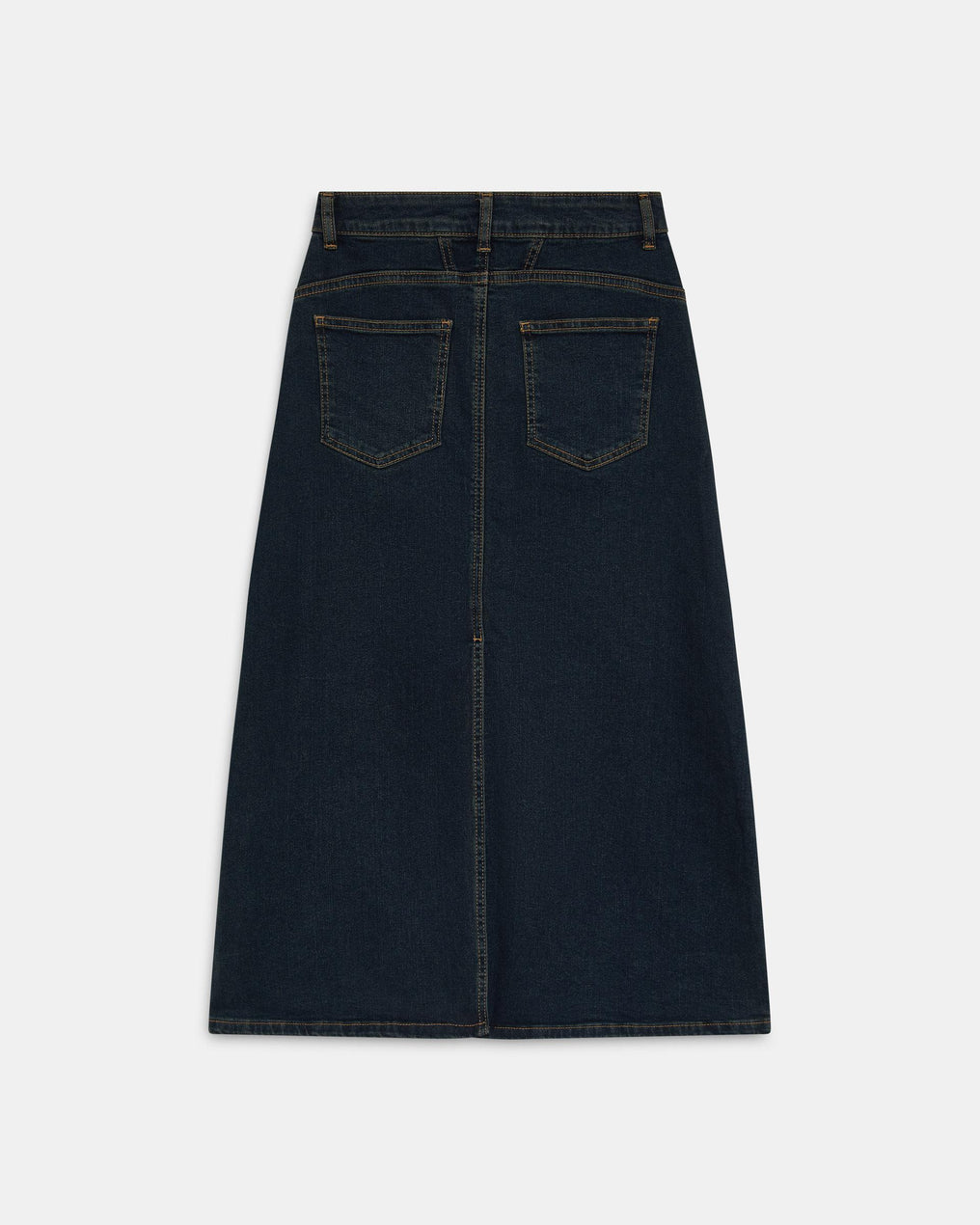 Falda Denim Costuras Azul Oscuro